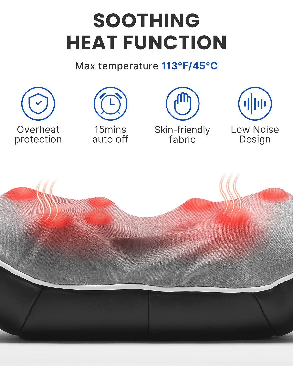 Massagegerät Schulter Nackenmassagegerät mit Wärme, Shiatsu Massagegerät mit 3D-Massage von tiefem Gewebe, Massage für Nacken, Rücken, Beine, Füße, Geschenke für Frauen, Geschenke für Männer