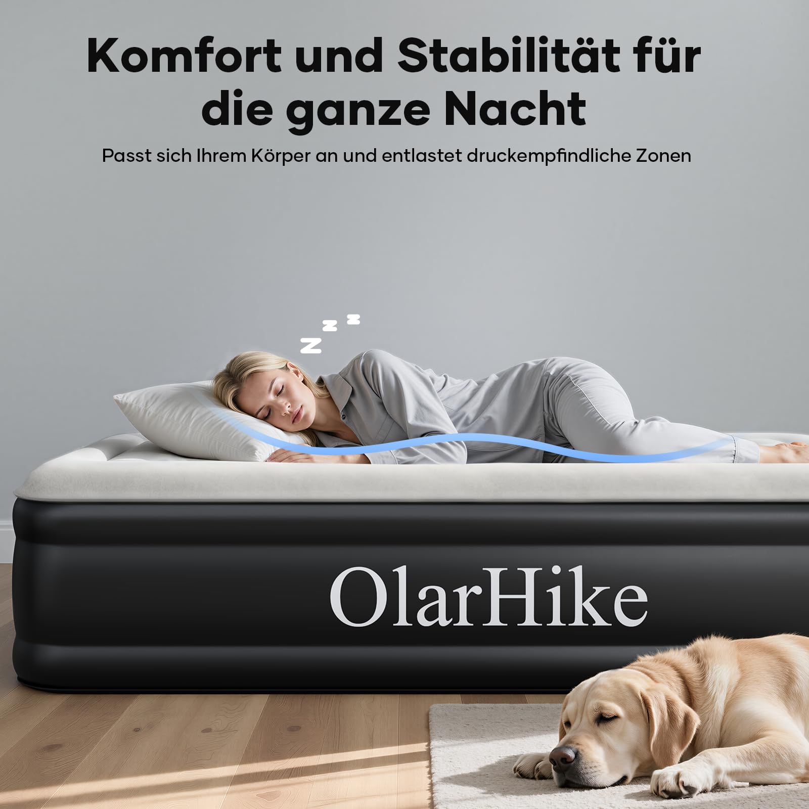 Luftmatratze Selbstaufblasend, Luftbett, Gästebett, aufblasbare Matratzensofa, Luftbett 2 Personen, Selbstaufblasende Luftmatratze für Camping oder Heimgebrauch