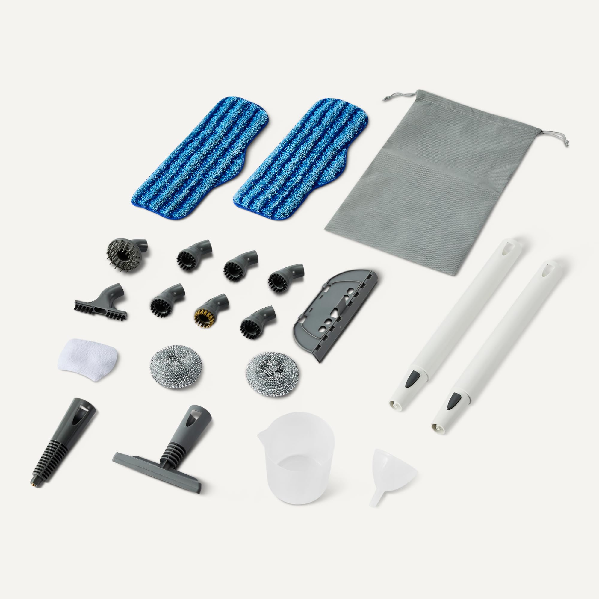 Handdampfreiniger, 1000W, 250-ml-Tank, 9 Zubehörteile, 3,6-m-Kabel, für Bad, Küche, Auto, Weiß