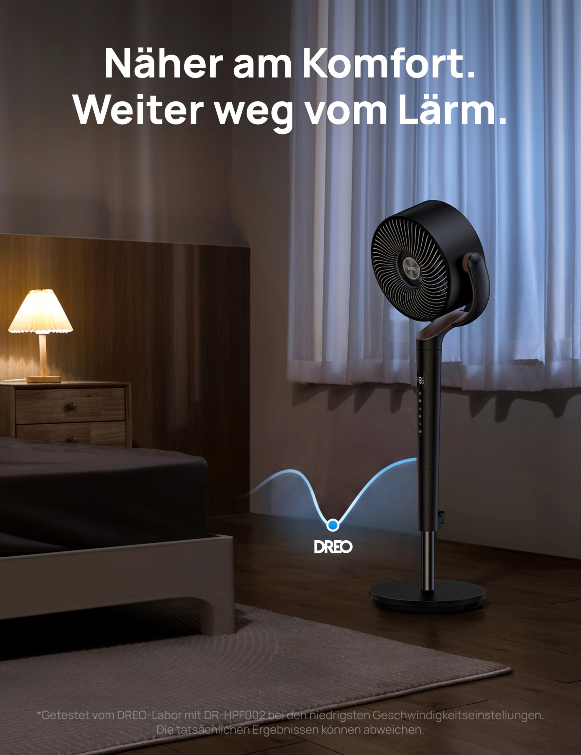 Starker Standventilator Smart mit RGB Light, 120° +120° Oszillierender Ventilator mit Fernbedienung, 20dB Leiser Bodenventilator / Turmventilator für Schlafzimmer, 8H Timer, Silber