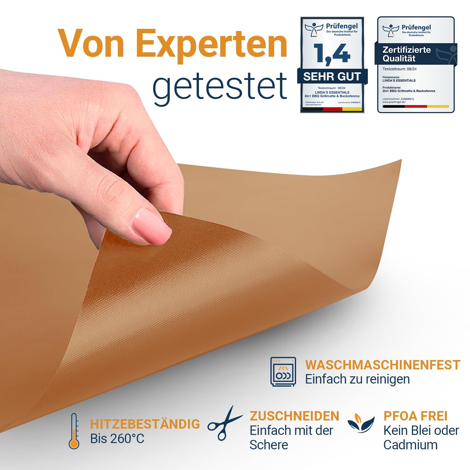 Dauerbackfolie für Backofen und Grill, Backpapier wiederverwendbar geeignet für Elektro- und Gasbackofen, antihaftbeschichtet, für den Backofenboden, BPA- und PFOA-frei (3er Pack)