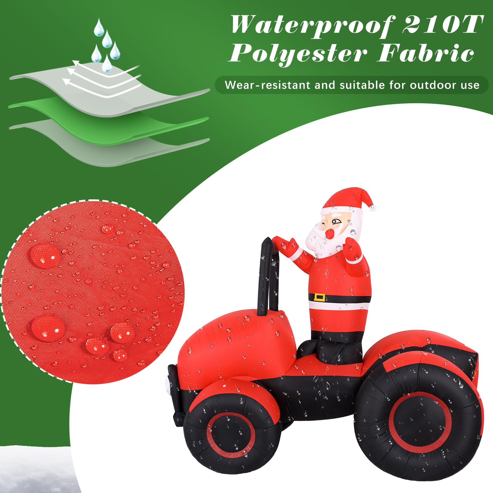 Aufblasbare Weihnachtsdeko, Riesiger Weihnachtsbaum Bogen mit 8 LED Leuchten, Wasserfest Beleuchtet Aufblasbar Weihnachtsdeko Aussen für Hof Garten Feiertag Weihnachtsdekoration