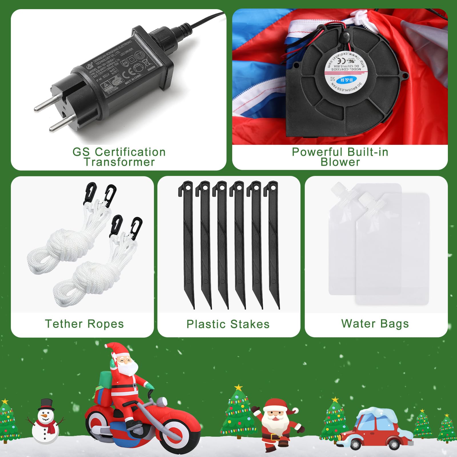 Aufblasbare Weihnachtsdeko, Riesiger Weihnachtsbaum Bogen mit 8 LED Leuchten, Wasserfest Beleuchtet Aufblasbar Weihnachtsdeko Aussen für Hof Garten Feiertag Weihnachtsdekoration