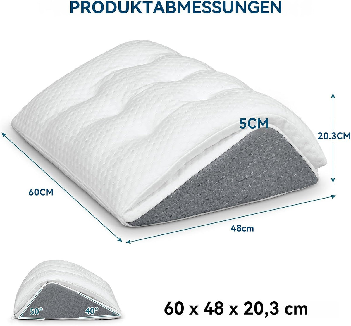 Memory Schaum Venenkissen, Umwandelbares Kniekissen zum Rückenschlafen, Dual-Layer Design Beinkissen für Beine nach der Operation, Kniestütze, Beinerhöhung