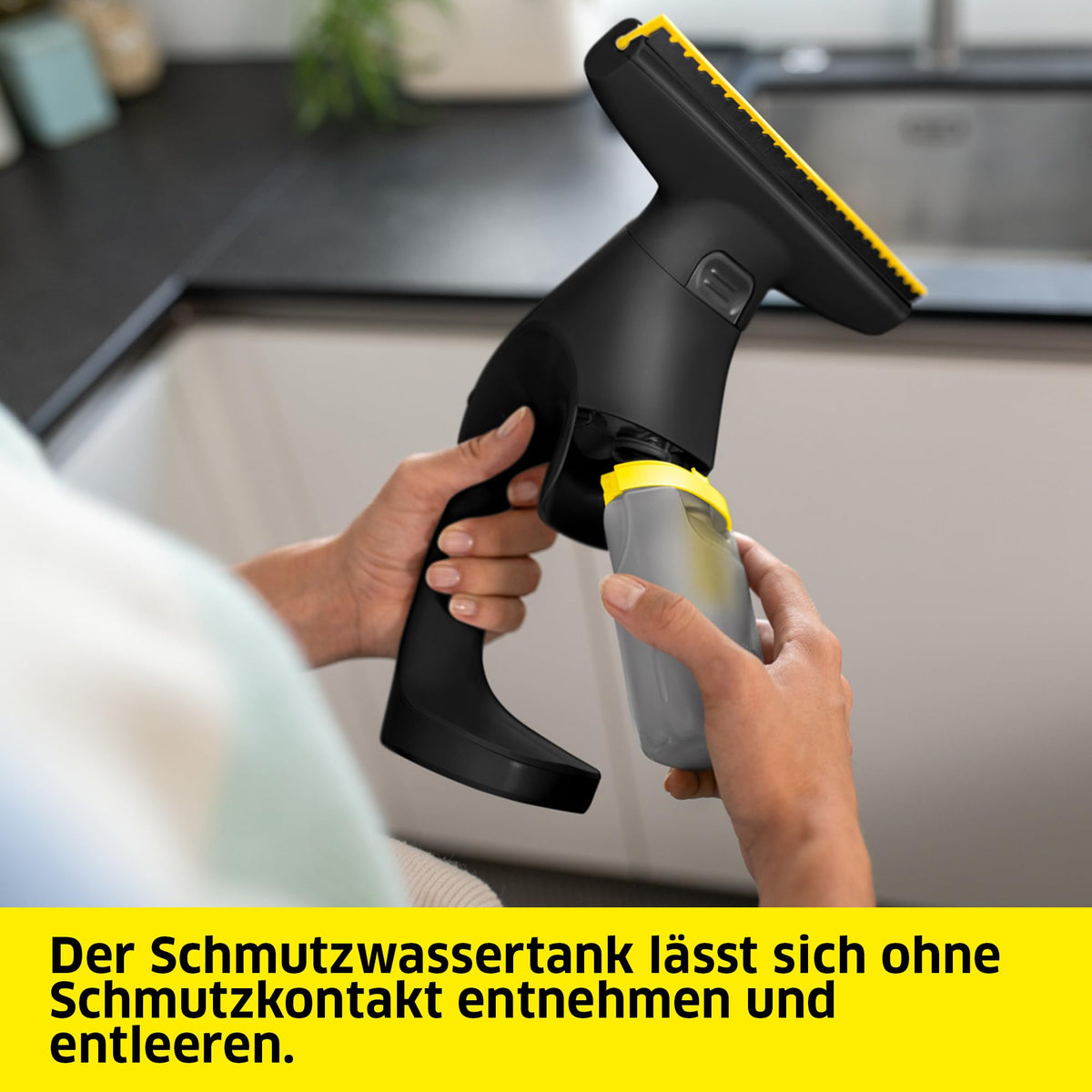 KÄRCHER Akku Fenstersauger WV 2 Black Edition, Akkulaufzeit: 35 min