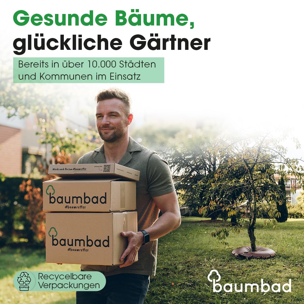 Premium Bewässerungsring 55 Liter, PVC UV Beständig, Baumring zur Bewässerung in Braun