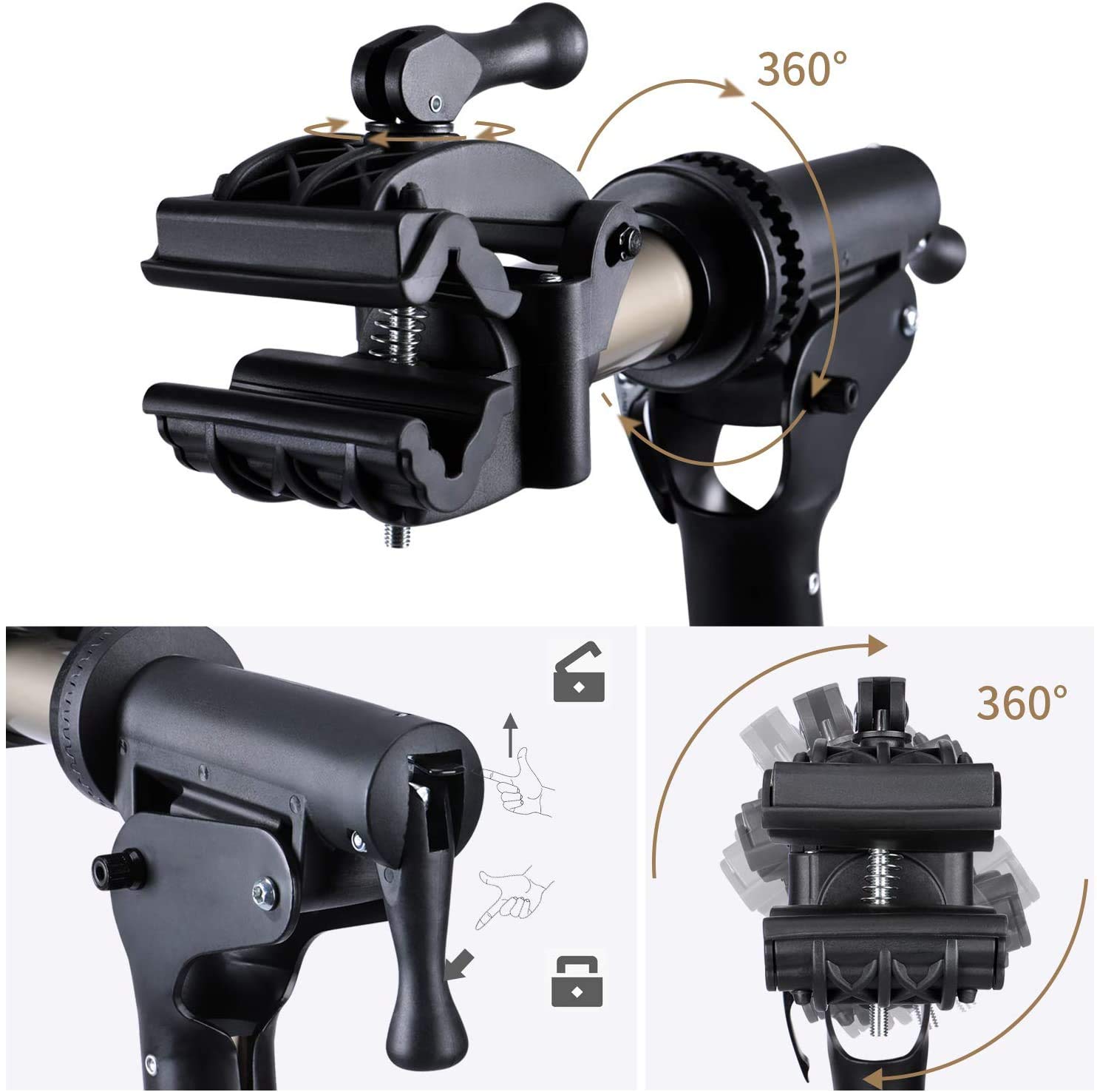 Fahrradmontageständer - Professioneller Reparaturständer mit Werkzeugschale und magnetischem Fach, drehbar und faltbar, maximale Belastung 30 kg