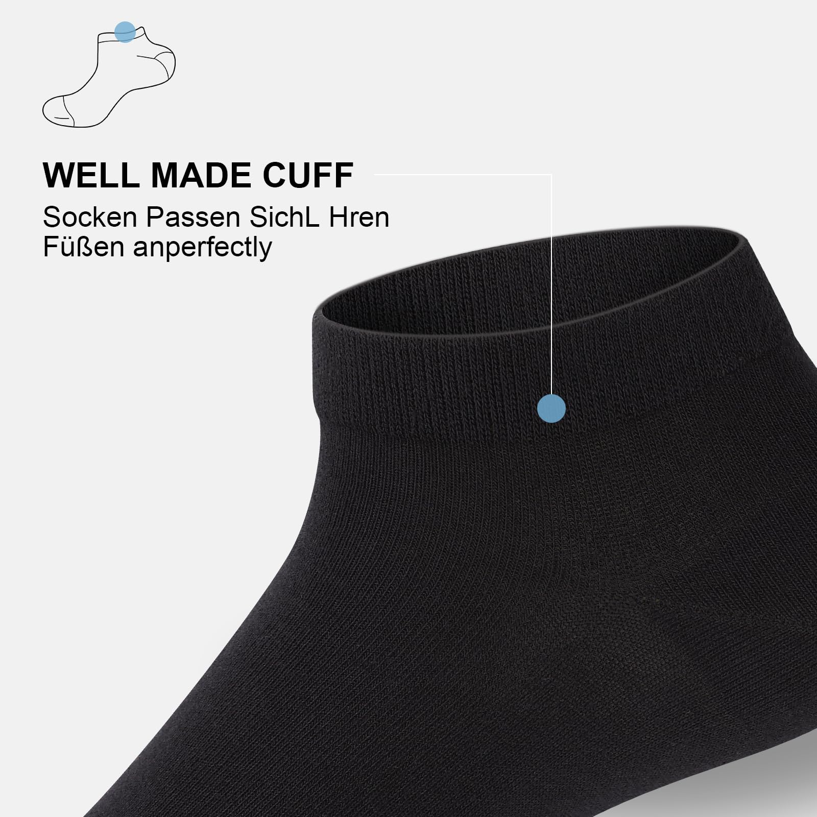 Sneaker Socken Herren Damen 10 Paar Kurzsocken Baumwolle