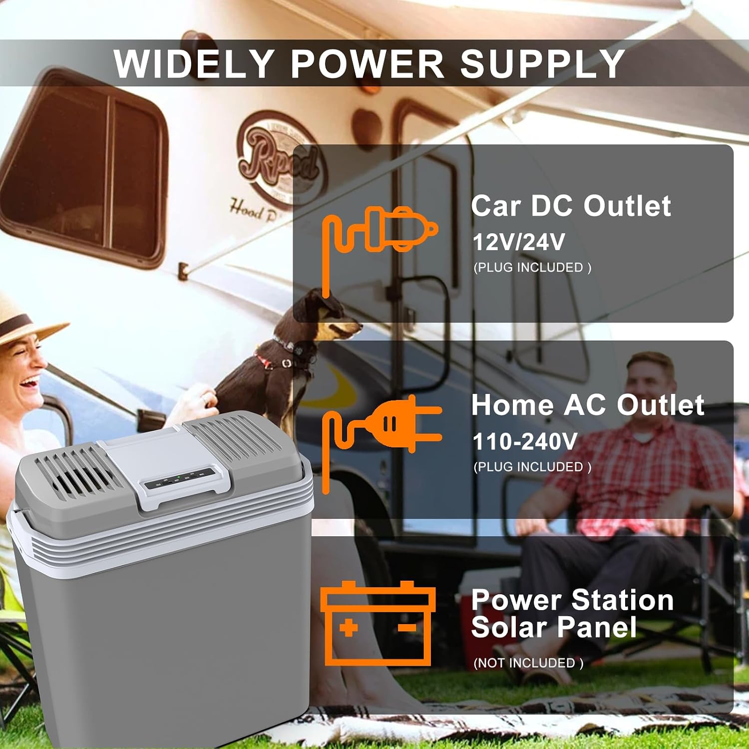 24 Liter Kühlbox, 2 in1 elektrische Kühlbox 12V 230V Kühlen und Wärmen Mini Kühlschrank mit ECO & MAX Modus, für Auto und Hause Leise