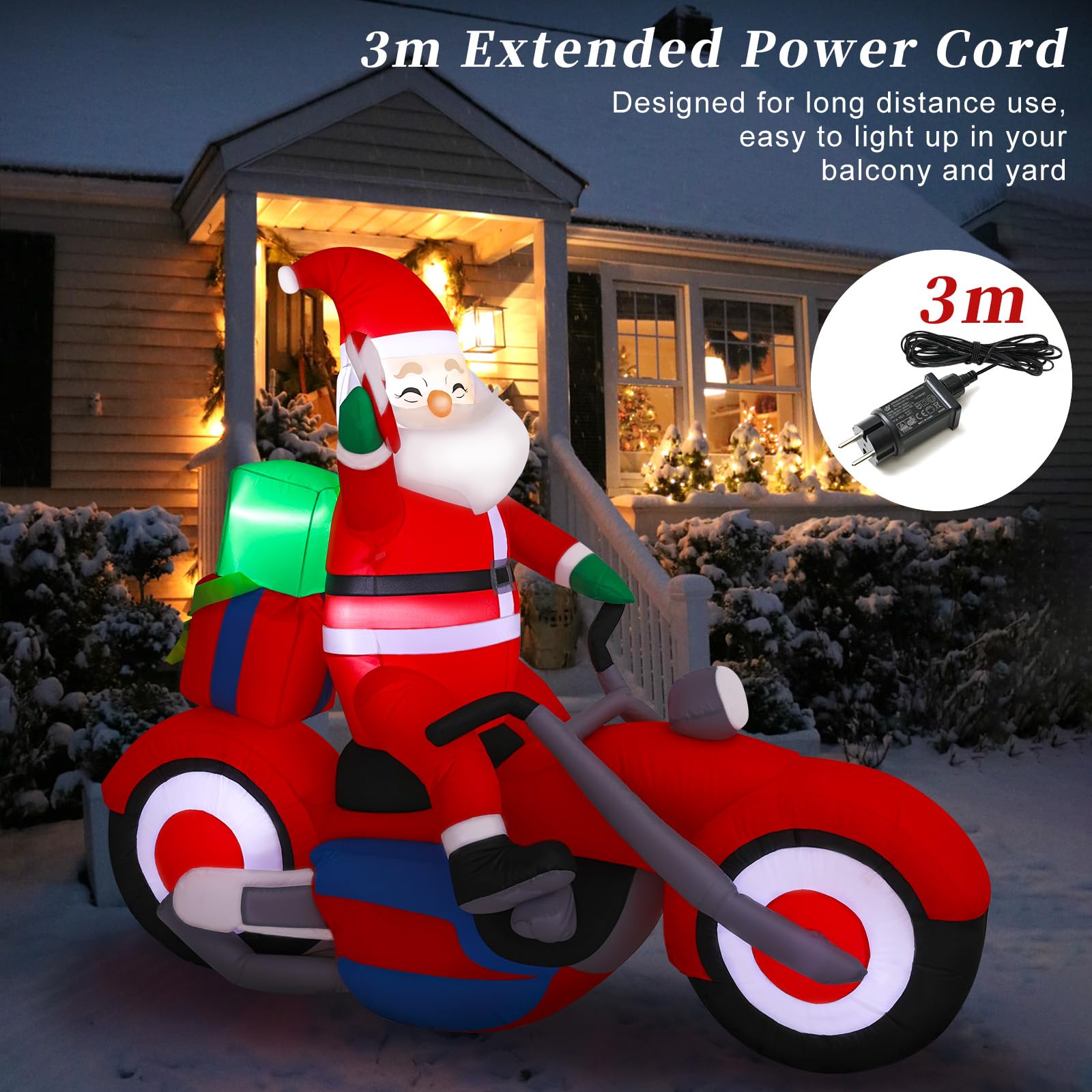 Aufblasbare Weihnachtsdeko, Riesiger Weihnachtsbaum Bogen mit 8 LED Leuchten, Wasserfest Beleuchtet Aufblasbar Weihnachtsdeko Aussen für Hof Garten Feiertag Weihnachtsdekoration