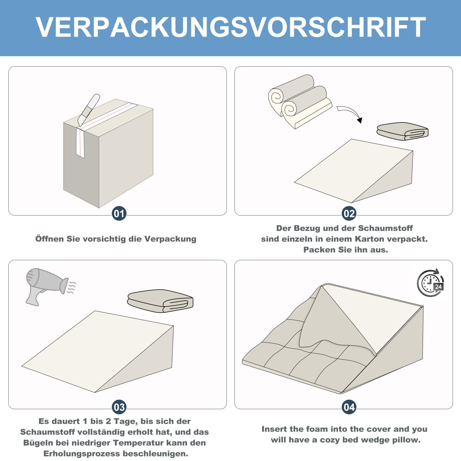 Venenkissen, Legevationskissen aus Memory-Schaum, Beinkissen zur Erleichterung, Positionierungskissen mit abnehmbarer Abdeckung, Doppelschicht-Legkissen zum Schlafen