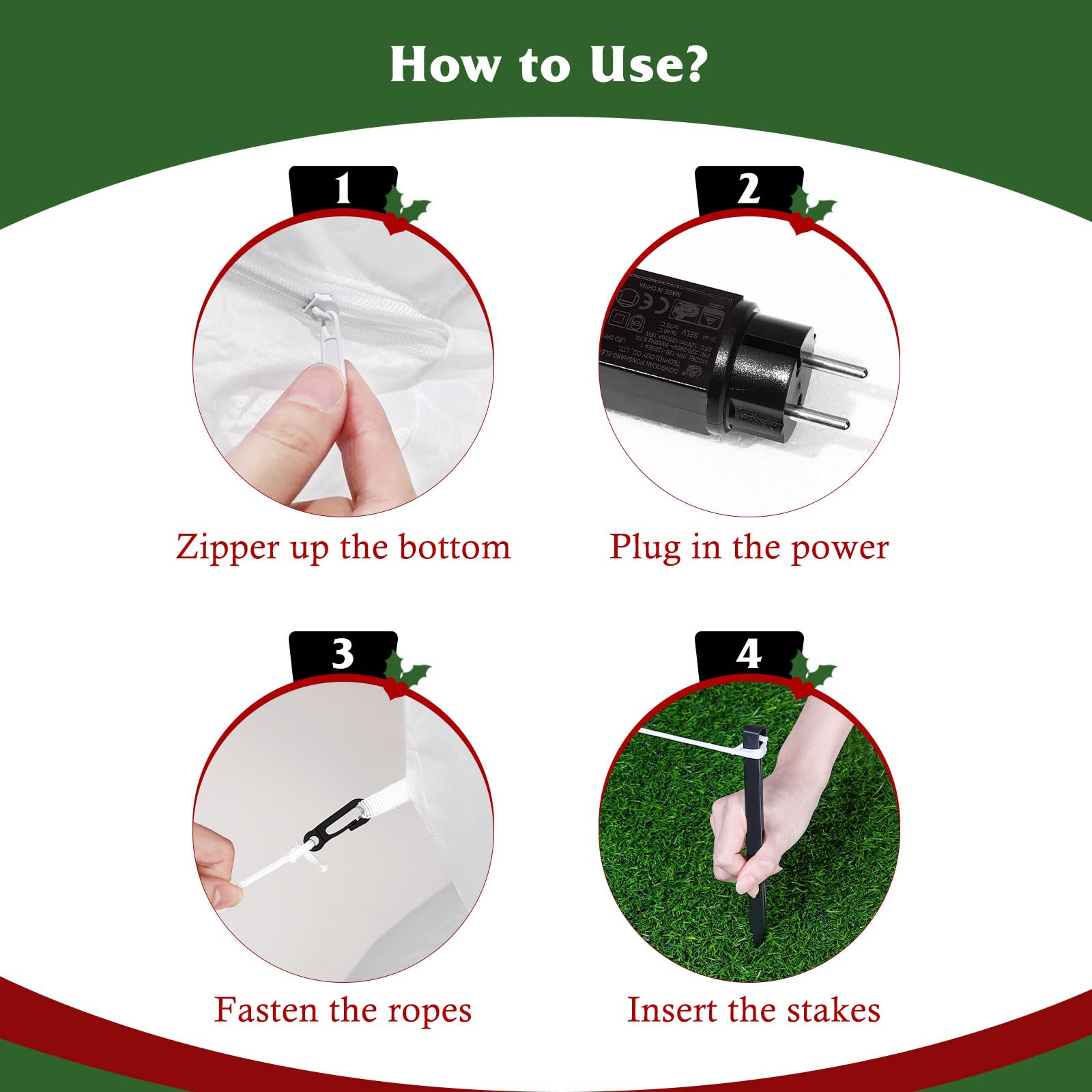 Aufblasbare Weihnachtsdeko, Riesiger Weihnachtsbaum Bogen mit 8 LED Leuchten, Wasserfest Beleuchtet Aufblasbar Weihnachtsdeko Aussen für Hof Garten Feiertag Weihnachtsdekoration