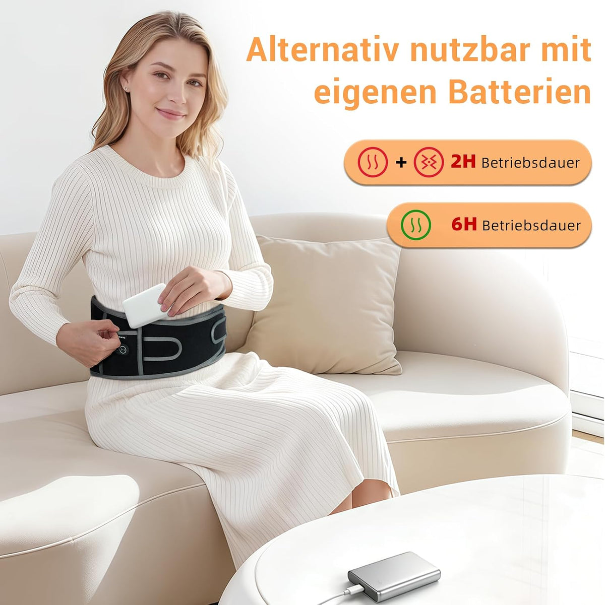 Wärmegürtel für Rücken mit Akku Rückenmassagegerät USB Heizgürtel