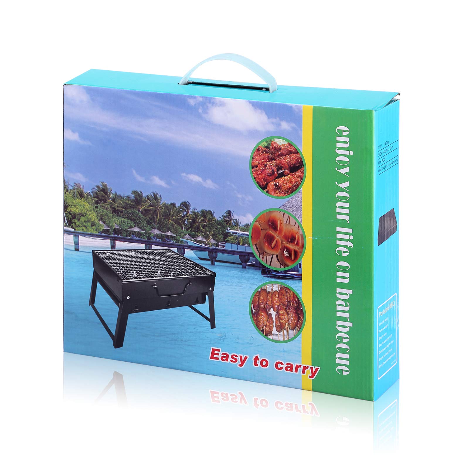 Holzkohlegrill Picknickgrill Edelstahl Kleiner Grill Portabler Campinggrill Abnehmbare BBQ Grills für Outdoor Garten Party