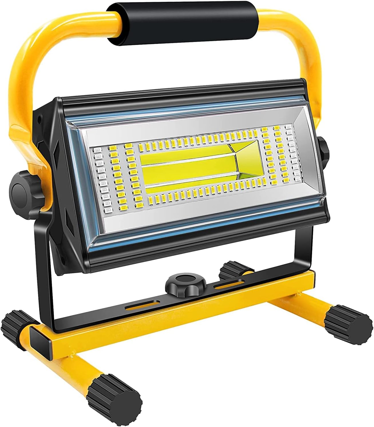 LED Baustrahler Akku, 80W 7000Lumen LED Strahler Akku Arbeitsleuchte mit 6 Modi, Tragbar Arbeitsscheinwerfer für Werkstatt Baustelle Garage Camping Außen Beleuchtung