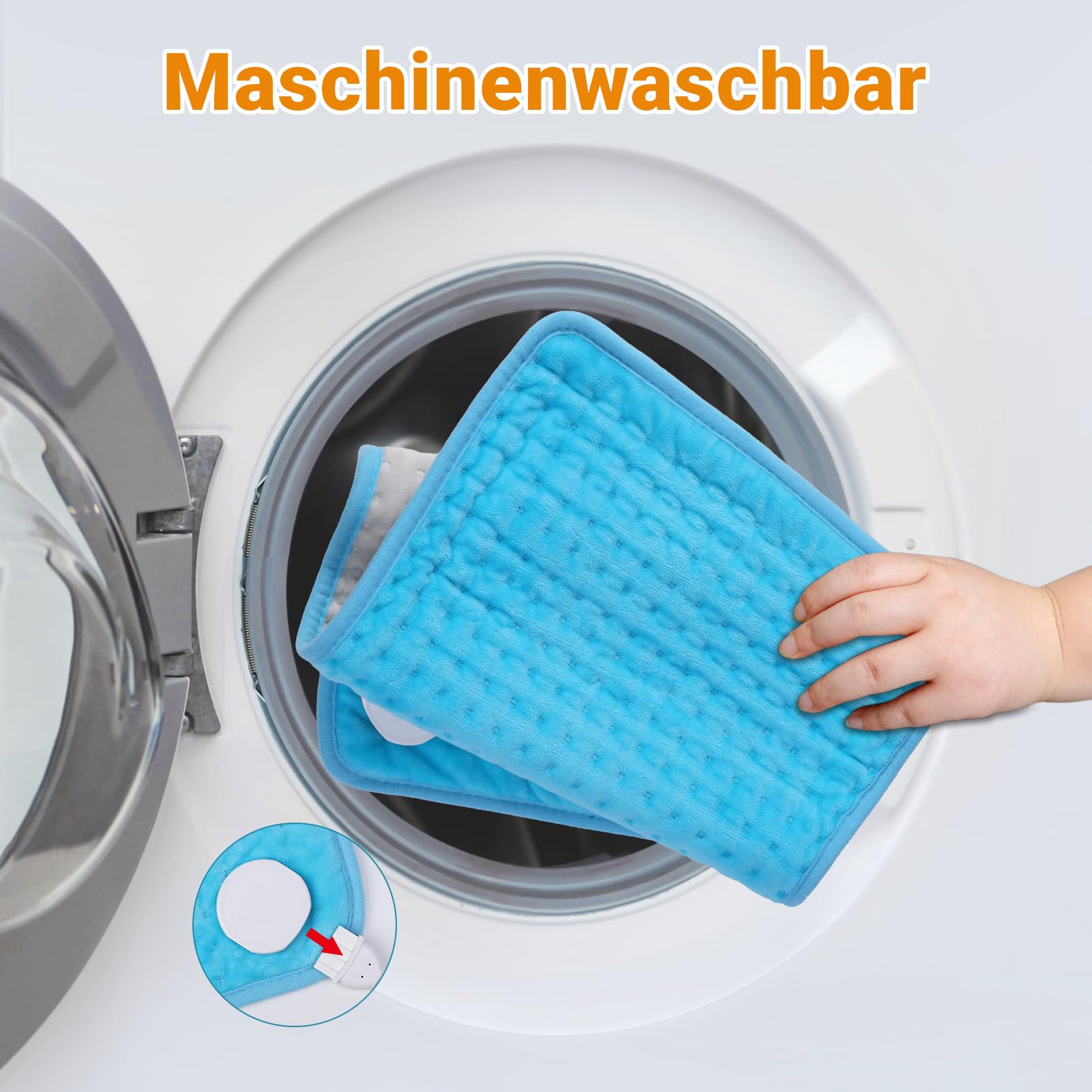 Ultraweiches Heizkissen mit automatischem Ausschalten, elektrisches Heizkissen mit Sicherheitssystem für Rücken, Hals, Schultern, Bauch, maschinenwaschbare Heizdecke (30 x 60 cm)