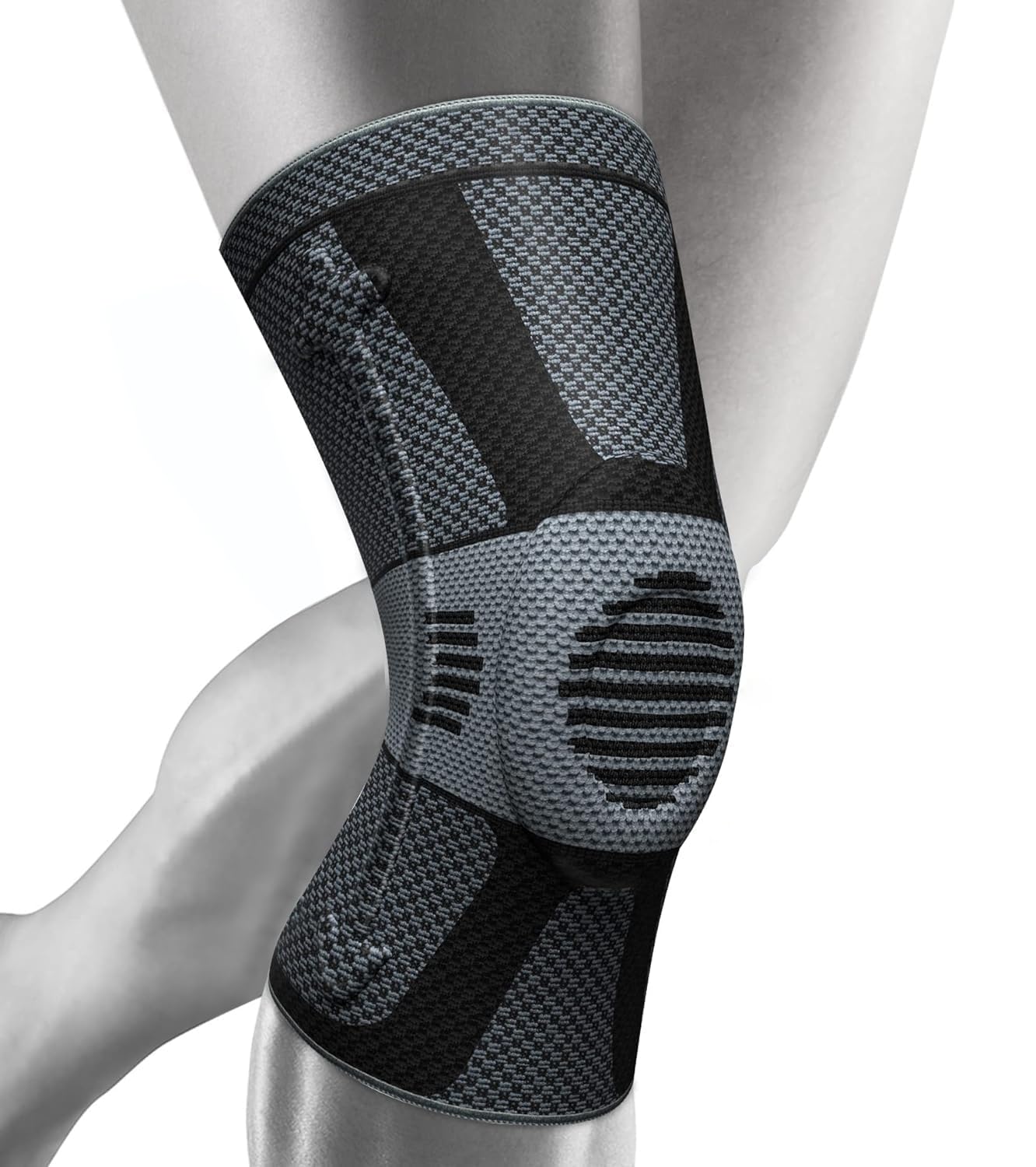 Kniestütze, Komprimierte Kniebandage mit Patella Gel Pads & Feder Seitenstabilisatoren, Medizinischer Knieschützer für Laufen, Meniskusriss, Arthritis, Gelenkschmerzlinderung, ACL, Erholung