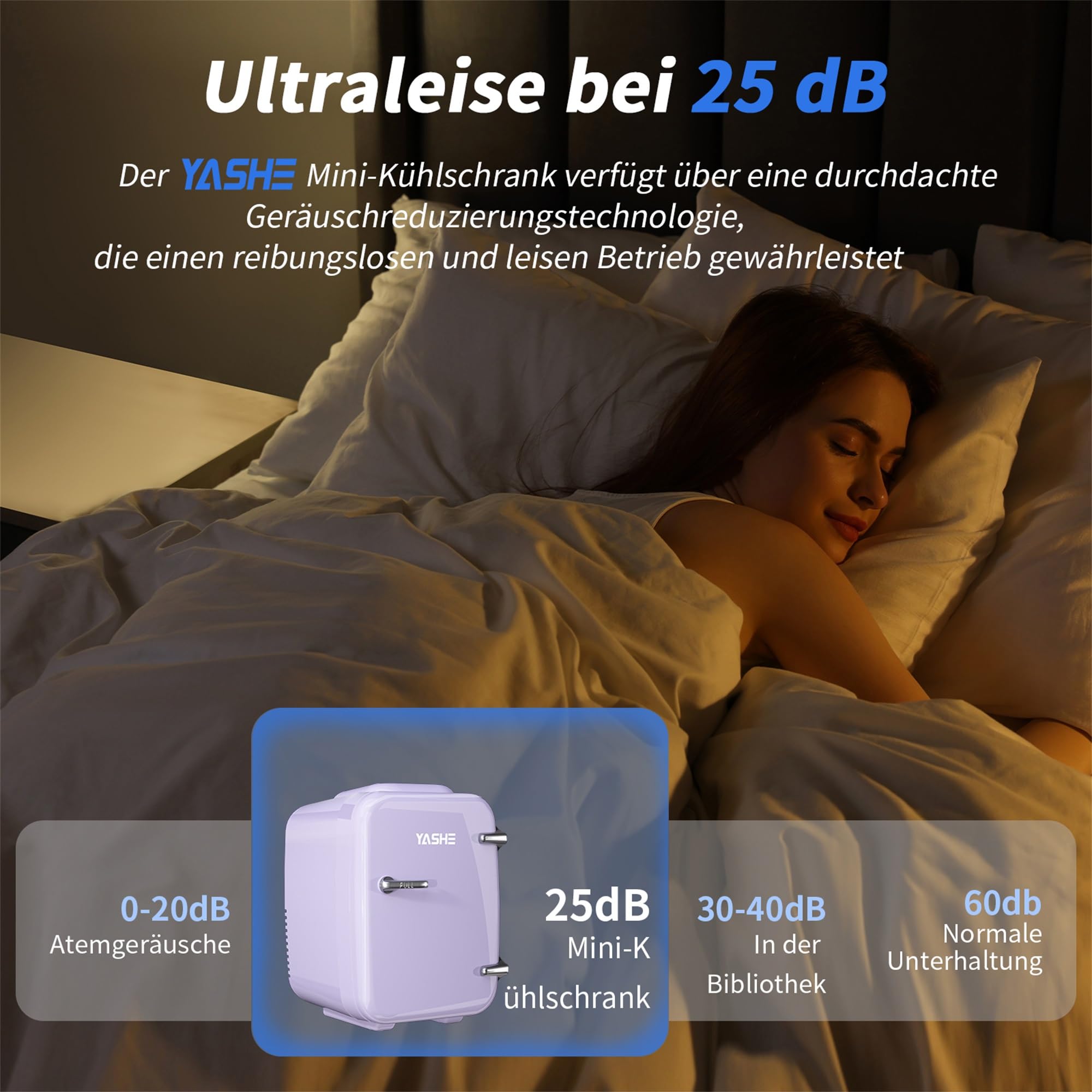 Mini Kühlschrank, 4 Liter Mini-Kühlschränke für Kosmetik, Getränke, 220V AC/ 12V DC Thermoelektrische Kühlung und Erwärmung, Kleiner Kühlschrank für Schlafzimmer, Büro, Wohnheim, Auto