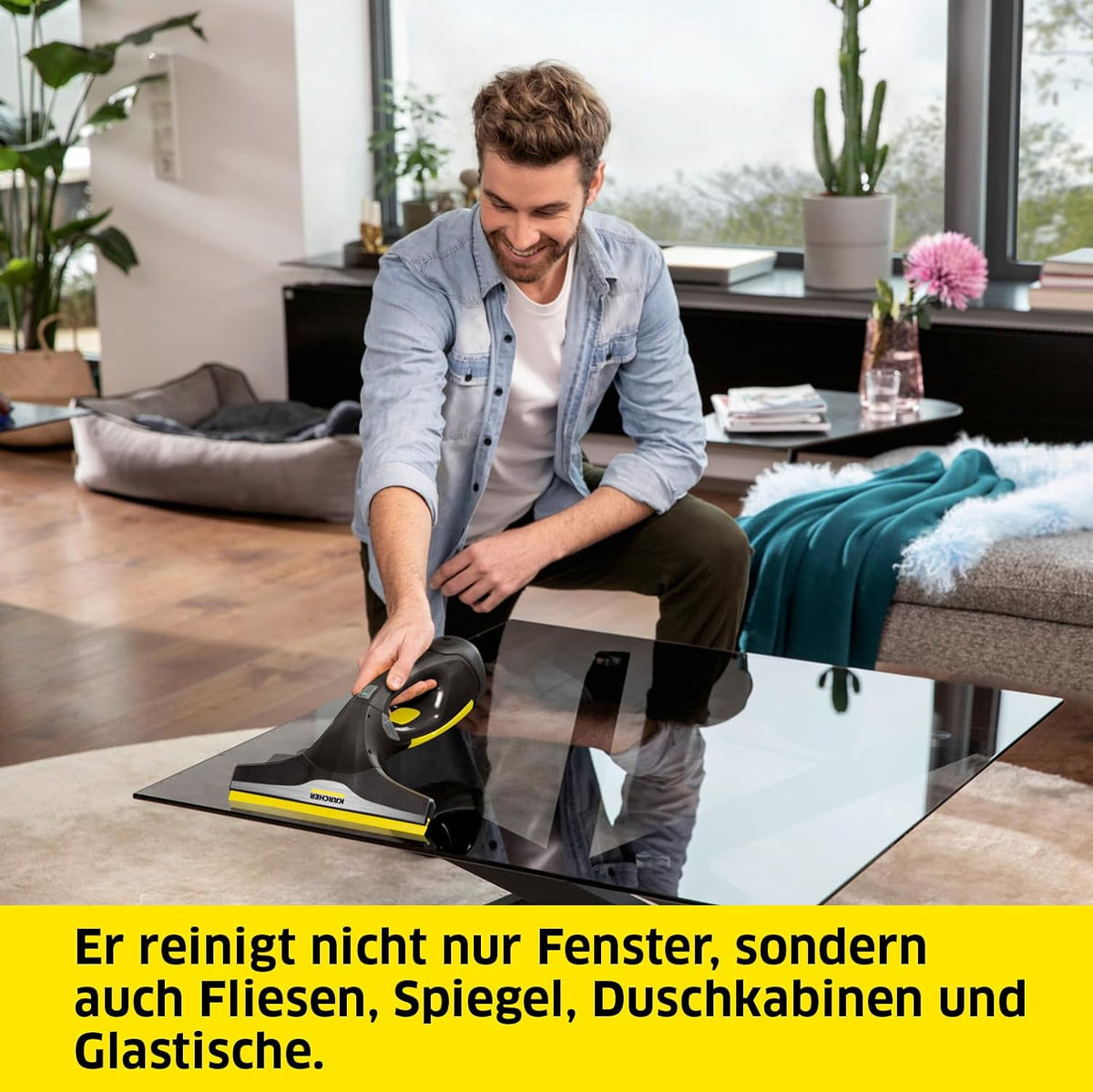 KÄRCHER Akku Fenstersauger WV 2 Black Edition, Akkulaufzeit: 35 min