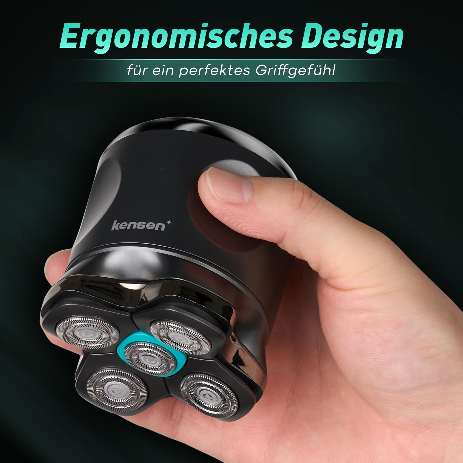 Glatzen Rasierer Herren, kensen Kopfrasierer Glatze Wasserdicht Head Shaver 5D Beweglicher Kopf Rasierer Herren Magnetischer Glatzenschneider Trocken-Und Nassrasur Bald Shaver Typ-C-Anschluss