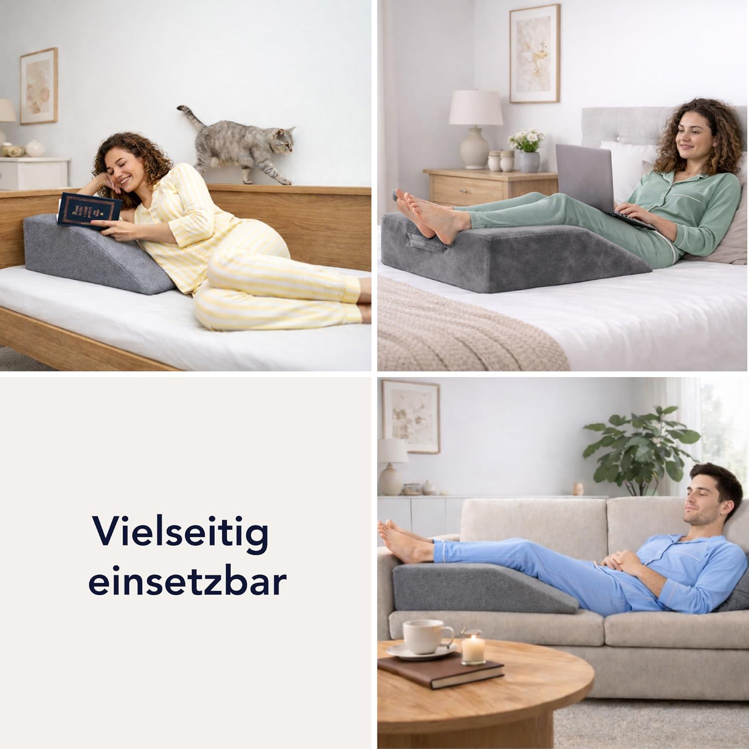 Venenkissen Beinhochlagerungskissen - Lagerungskissen Erwachsene Beinauflage Atmungsaktiv Waschbar Hypoallergen - Beinkissen Made in EU