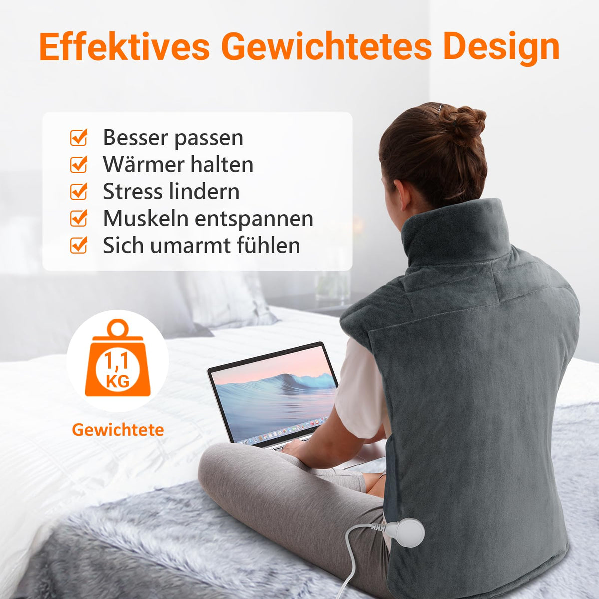 Heizkissen für Nacken Schulter mit 9 Wärmestufen Wärmekissen pad