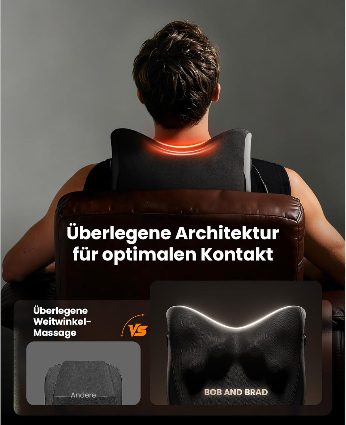 Rückenmassagegerät mit Wärmefunktion, Elektrisches Nackenmassagegerät mit Fernbedienung, Massagegerät für Nacken Schulter Lendenbereich, Entspannung für Zuhause Büro