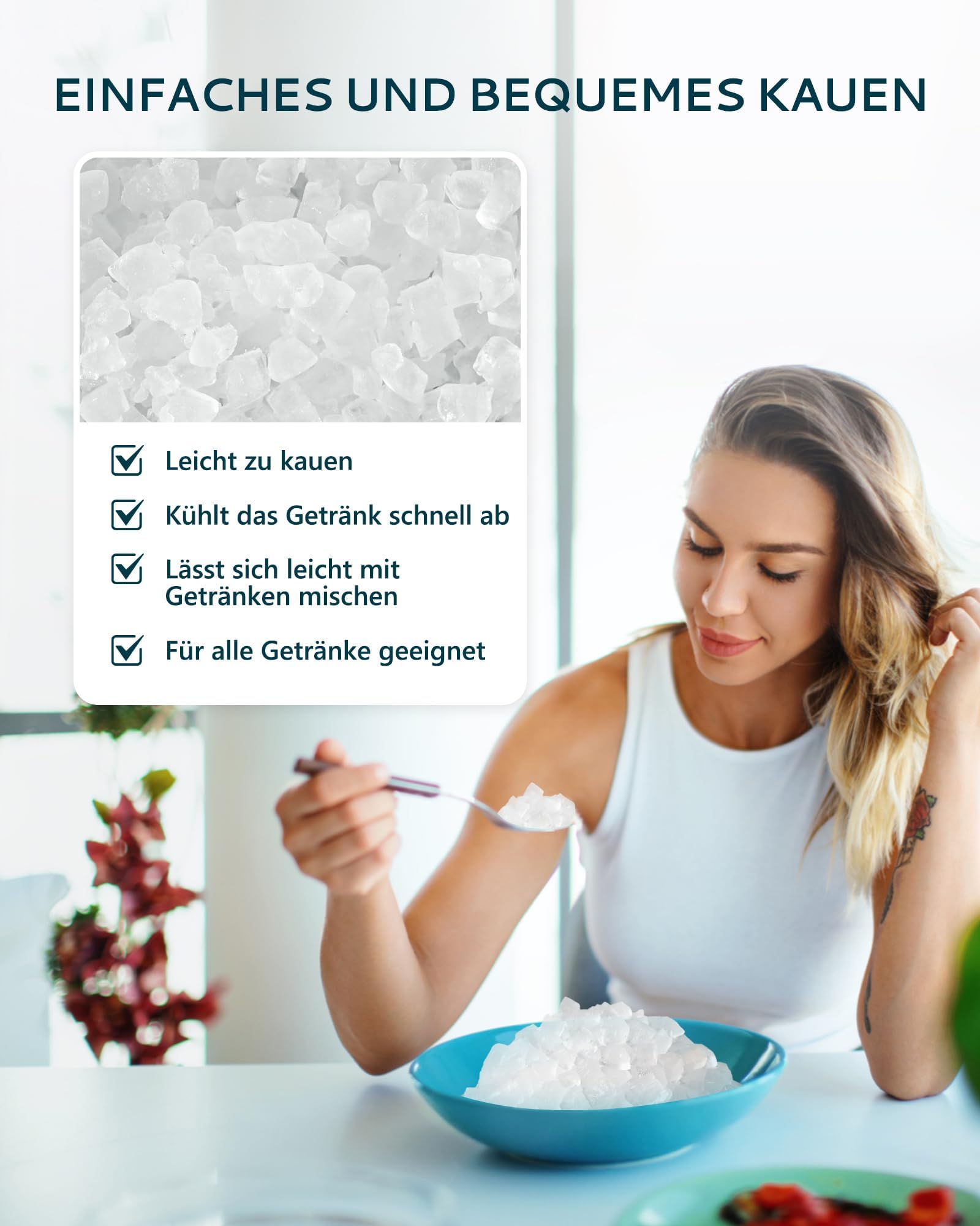 Eiswürfelmaschine Klein, 9 Eiswürfel in 6 Minuten, 12 kg/24H, Eiswürfelmaschine Edelstahl mit Tragbarem Griff, Selbstreinigender Kompakter Eiswürfelmaschinen für Zuhause/Küche/Büro/Bar