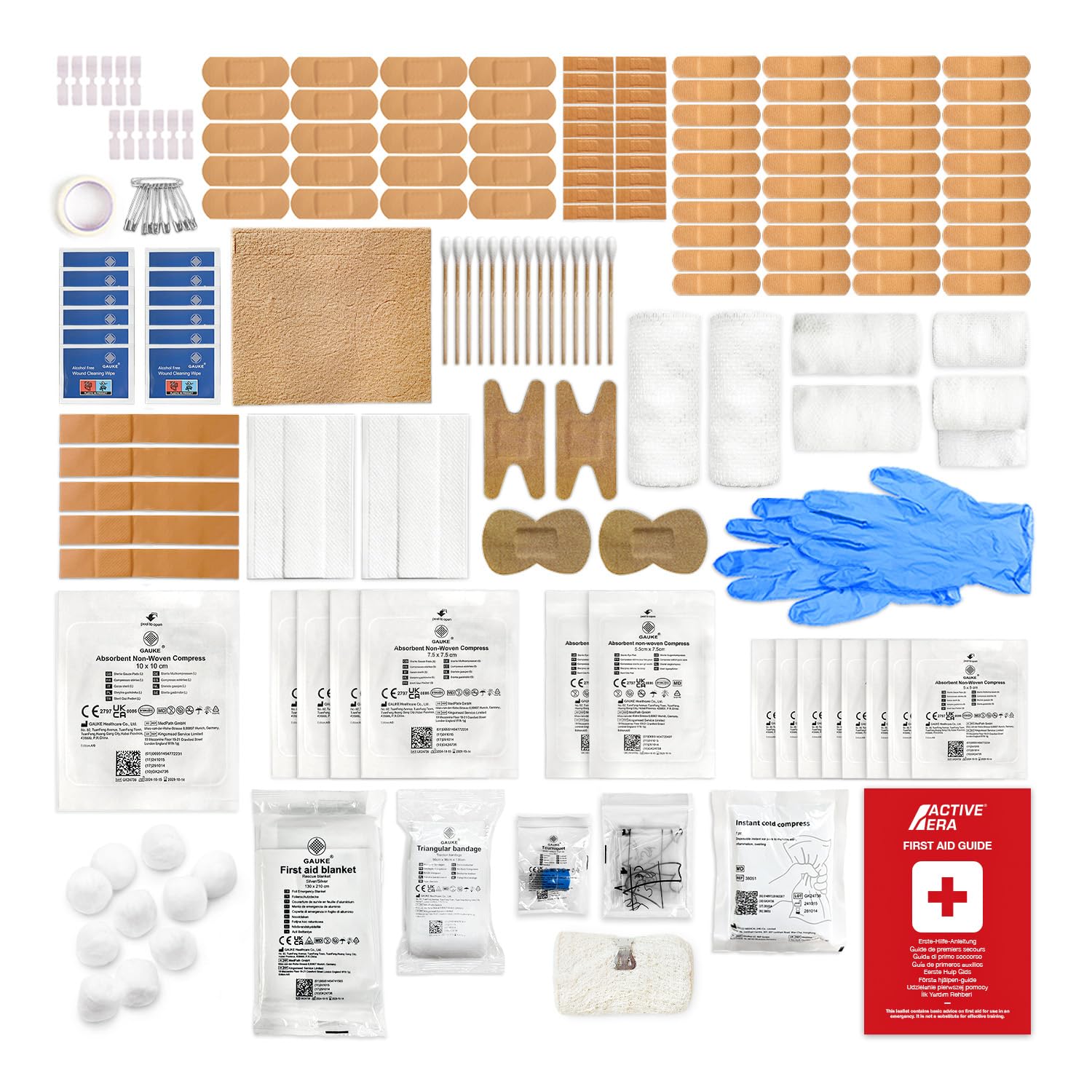 Active Era Premium Erste-Hilfe-Kit - 120-teilige Erste-Hilfe-Kit - Notfallausrüstung einschließlich Kühlpackungen, Pflaster, Rettungsdecke für zu Hause, Reisen oder als Erste-Hilfe-Kit im Freien - ISO 13485