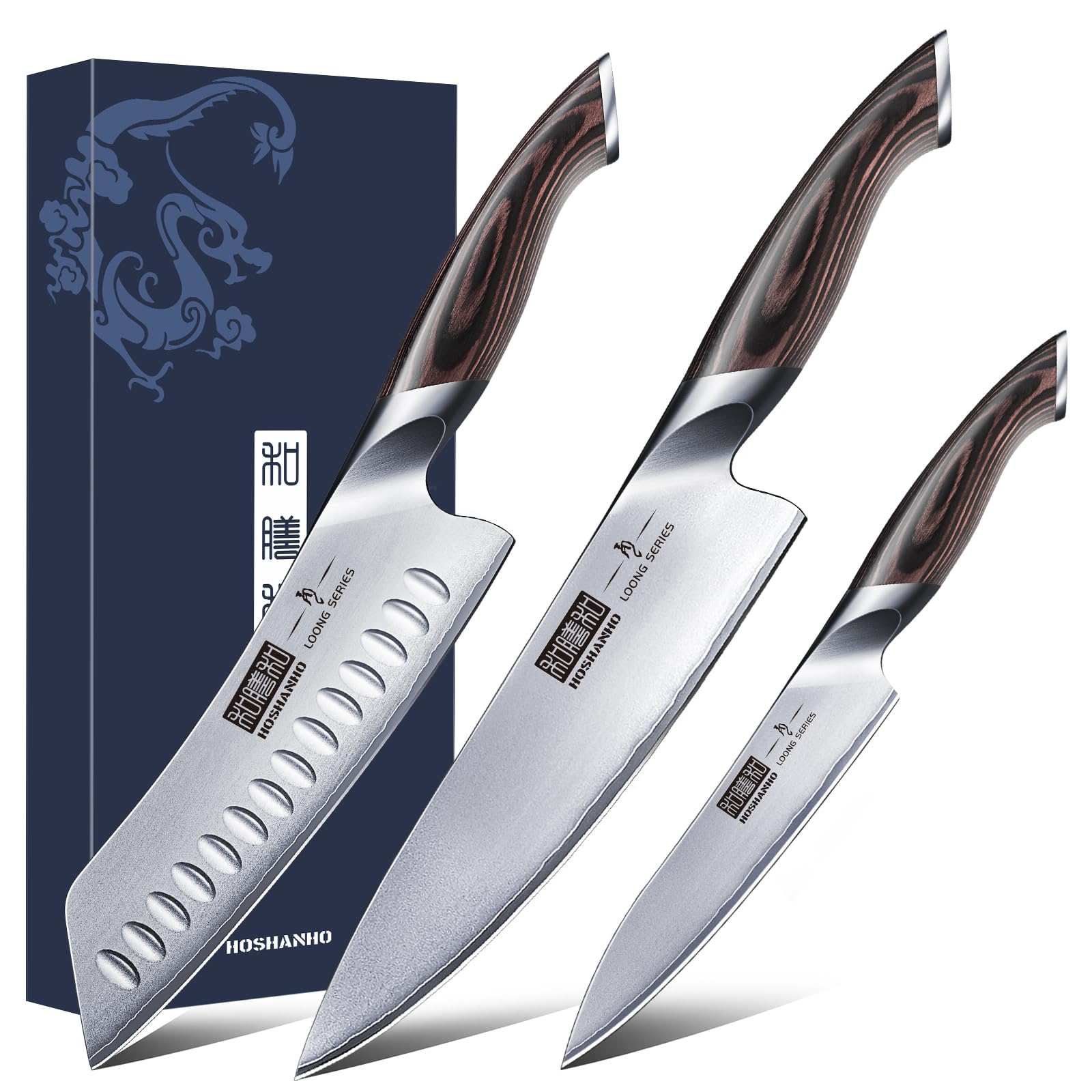 Professionelles Fisch-, Knochenmesser- und Füllküchenmesser mit ultrascharfe ergonomischem Pakkaholzgriff, 18 cm