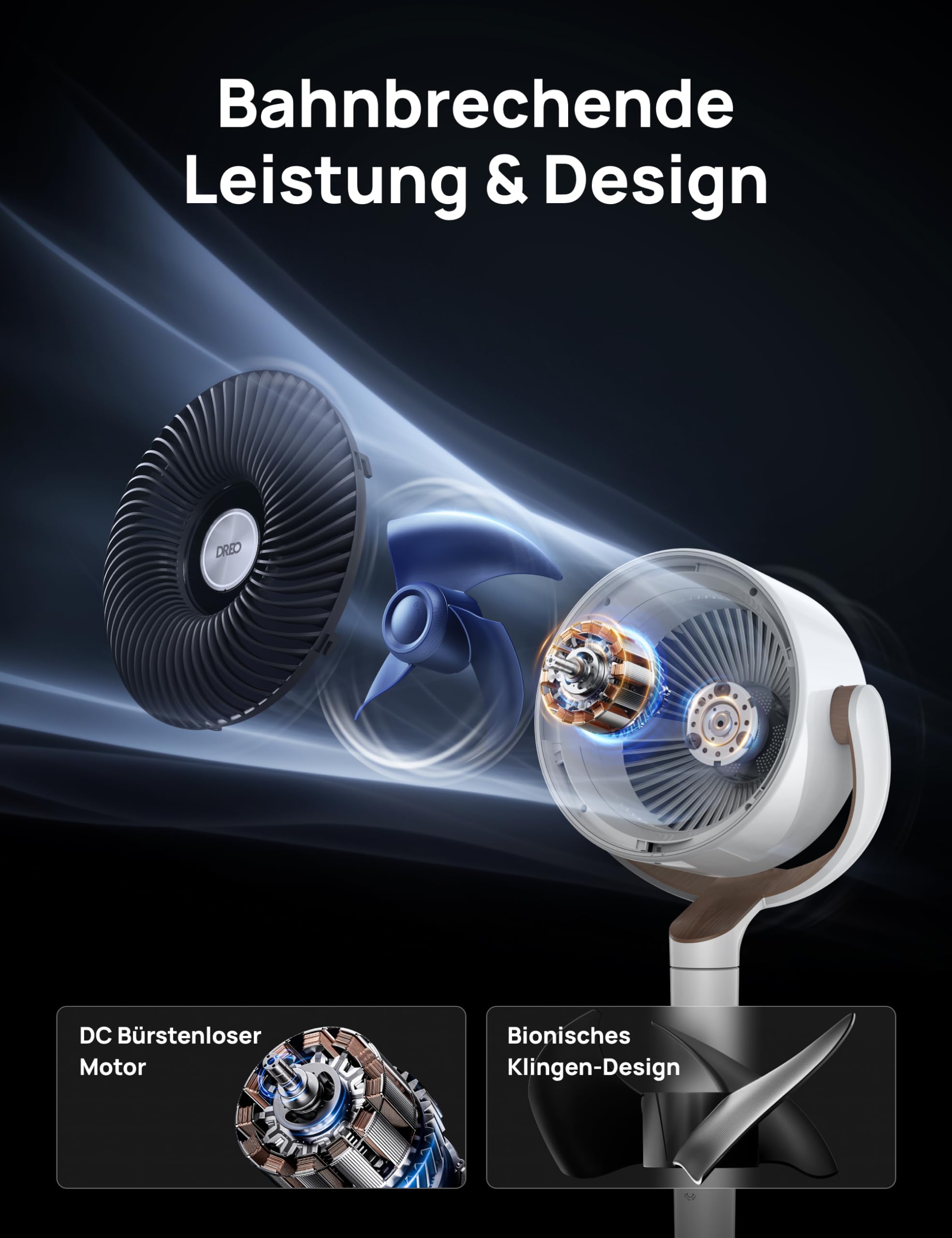 Starker Standventilator Smart mit RGB Light, 120° +120° Oszillierender Ventilator mit Fernbedienung, 20dB Leiser Bodenventilator / Turmventilator für Schlafzimmer, 8H Timer, Silber