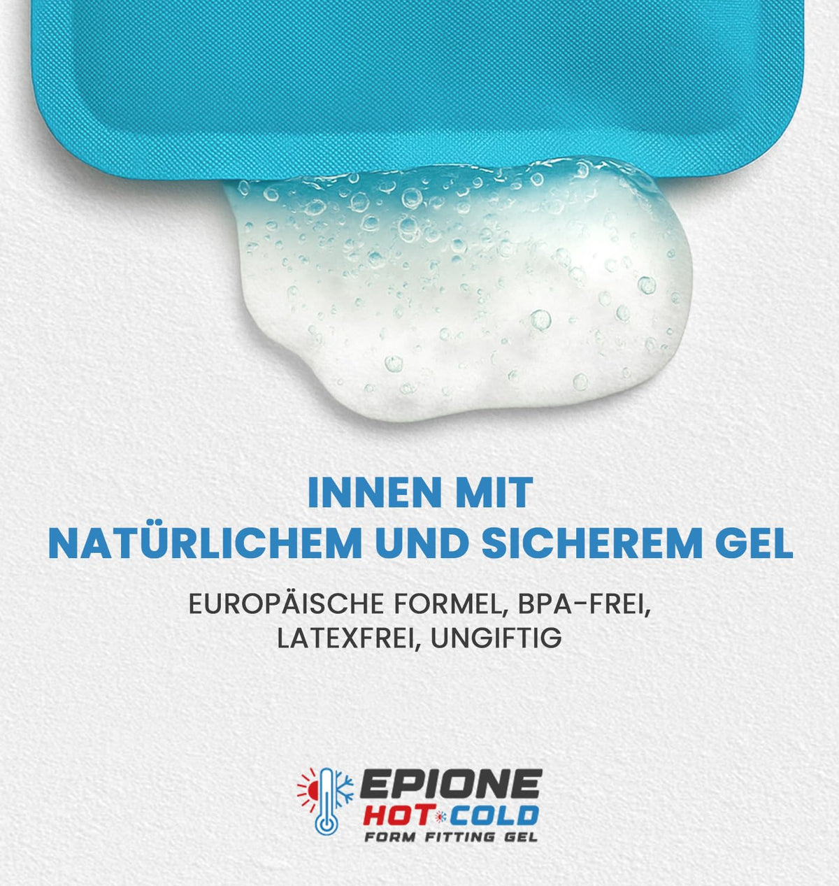 Kühlpads Epione 3XL Gelkissen kalt/warm – mit elastischem Gurt und Stoffhülle – wiederverwendbar zur Schmerzlinderung bei Muskel‑ und Gelenkschmerzen, Verletzungen und Physiotherapie