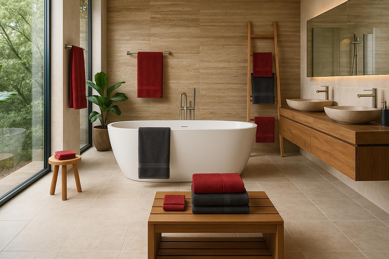 12-teilige Handtuch Set Premium Handtuch Set 100% Baumwolle 2 Badetücher 4 Handtücher 2 Gästehandtücher 2 Flanell