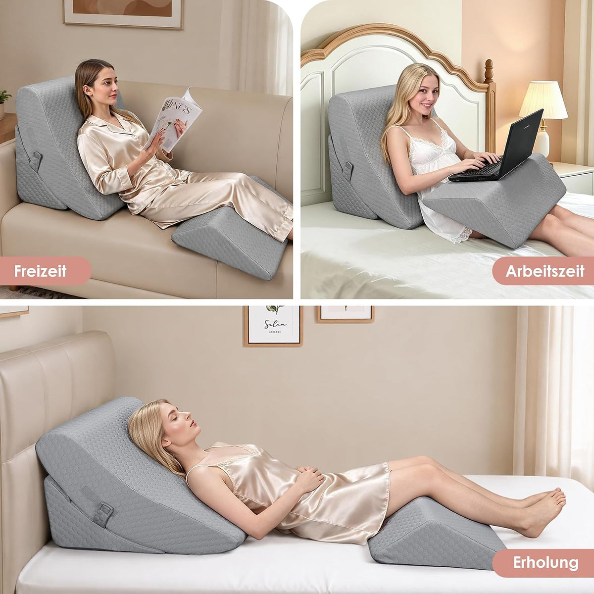 Verstellbares Keilkissen Set mit Memory-Schaum