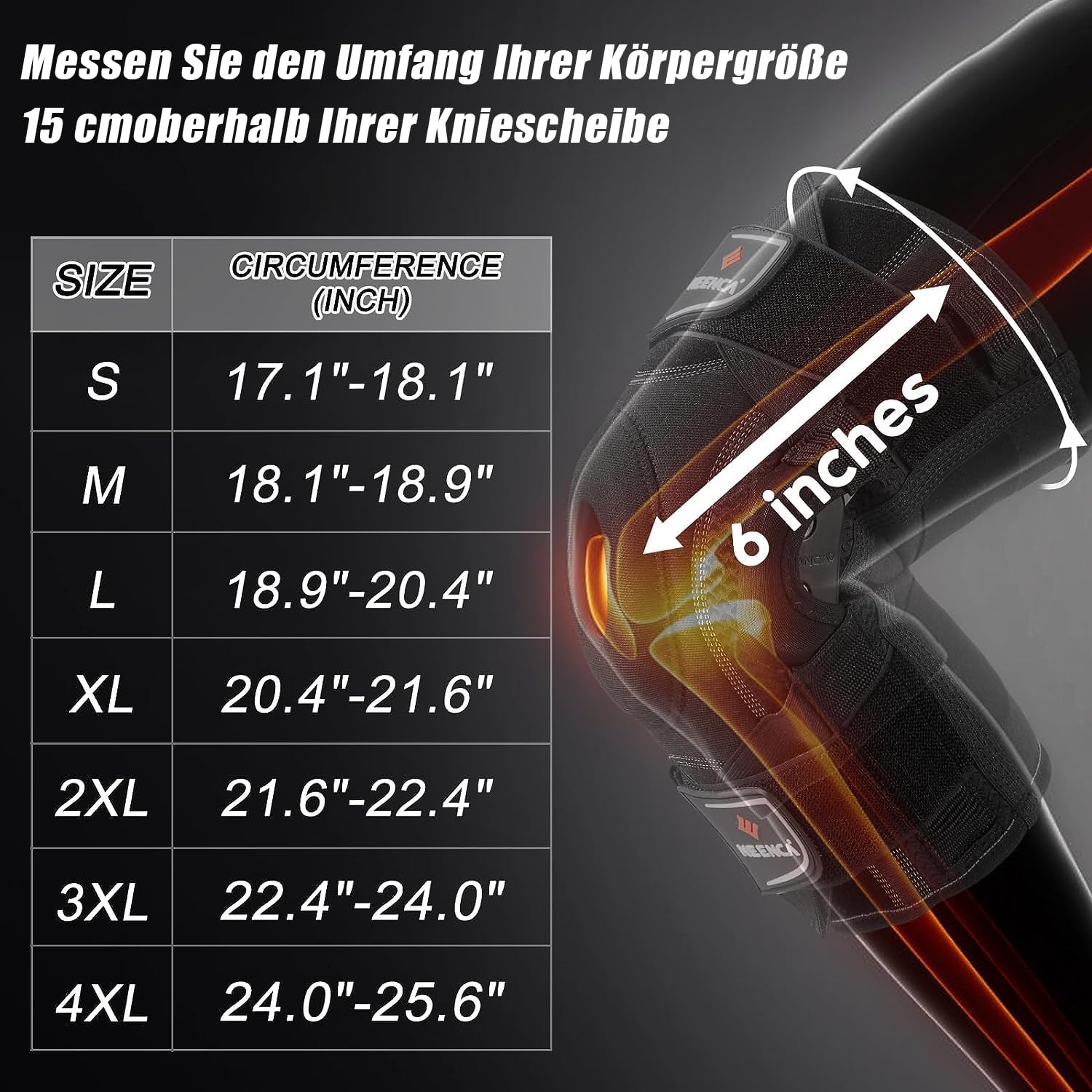 Kniebandage gegen Knieschmerzen, Kniestütze mit Scharnier und patentiertem X-Strap Befestigungssystem, starke Stabilität zur Schmerzlinderung, bei Arthritis, Meniskusriss, ACL, PCL, MCL