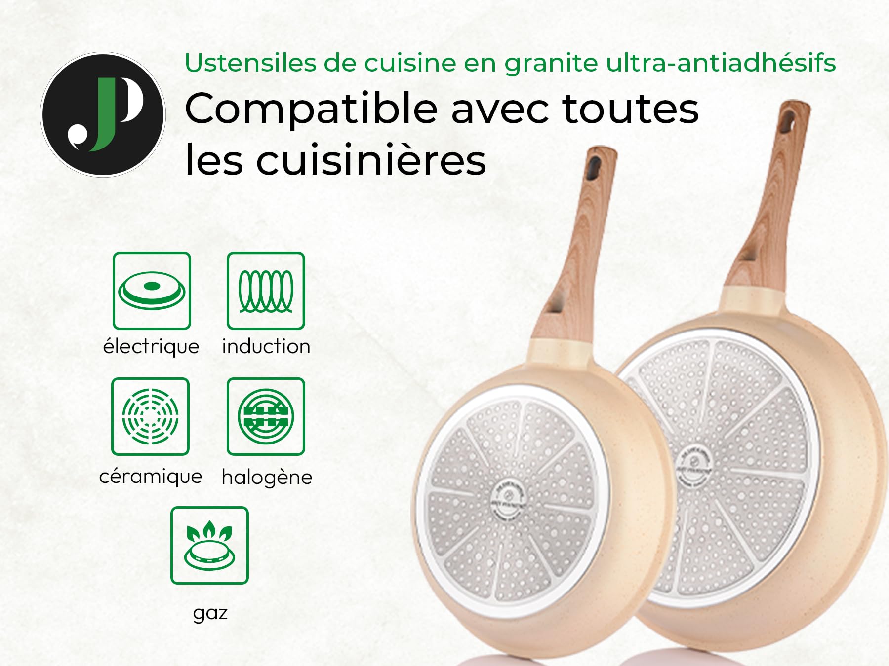 Induktionsgefässe - Pfannenset mit Deckel - Induktionsgefässe Set - Töpfe & Pfannen Set ohne PTFE und PFOA - Kochgeschirr-Topf-Induktion