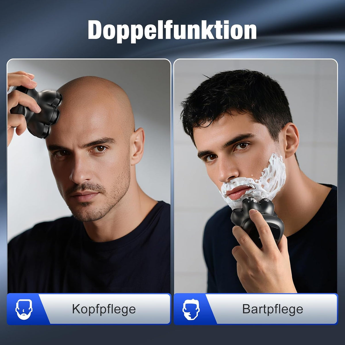 Glatzen Rasierer Herren, kensen Kopfrasierer Glatze 7D Bold Shaver 2 Stufen