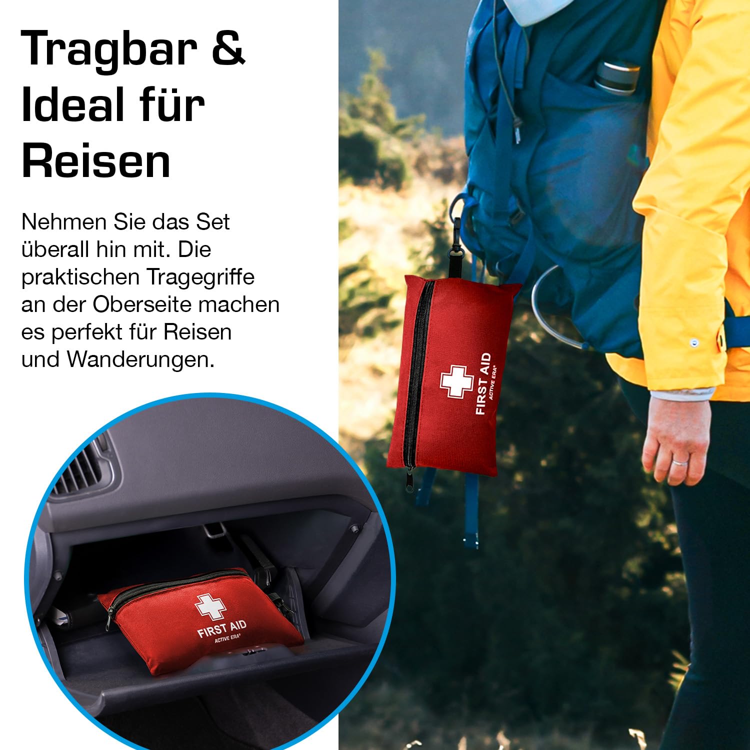Active Era Premium Erste-Hilfe-Kit - 120-teilige Erste-Hilfe-Kit - Notfallausrüstung einschließlich Kühlpackungen, Pflaster, Rettungsdecke für zu Hause, Reisen oder als Erste-Hilfe-Kit im Freien - ISO 13485