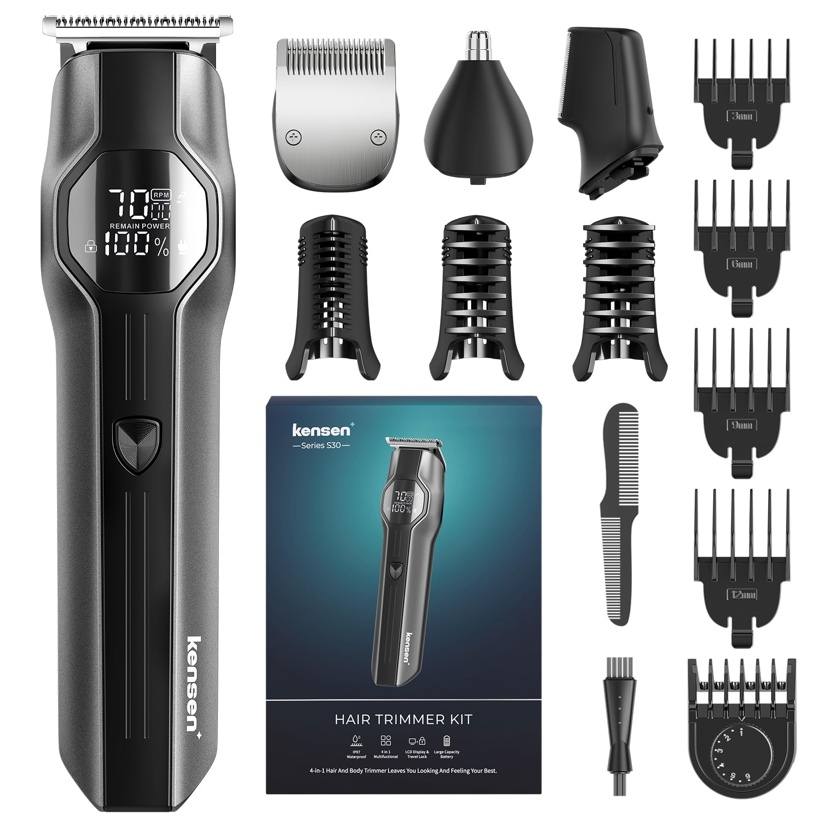 Glatzen Rasierer Herren, kensen Kopfrasierer Glatze Wasserdicht Head Shaver 5D Beweglicher Kopf Rasierer Herren Magnetischer Glatzenschneider Trocken-Und Nassrasur Bald Shaver Typ-C-Anschluss