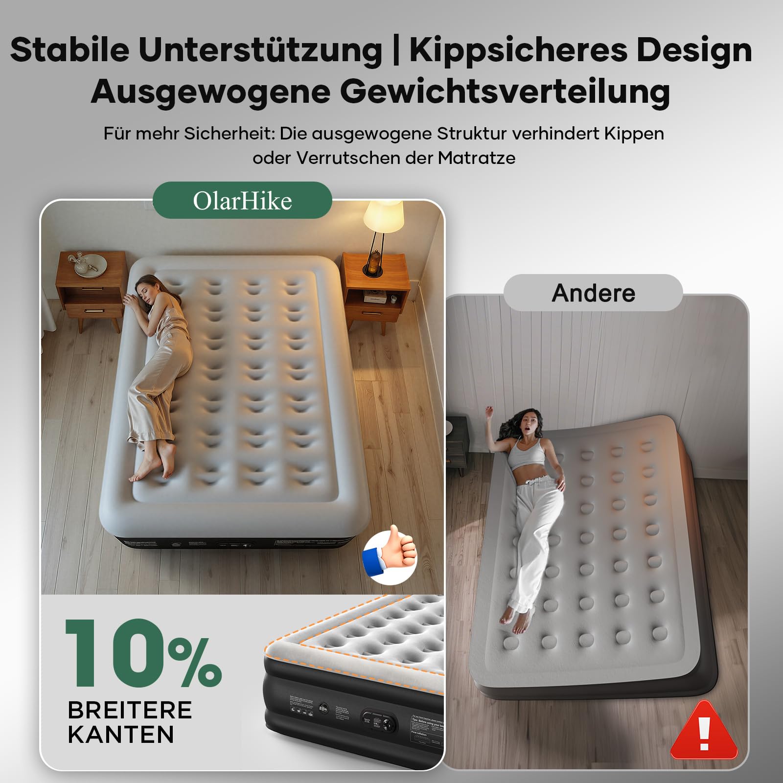 Luftmatratze Selbstaufblasend, Luftbett, Gästebett, aufblasbare Matratzensofa, Luftbett 2 Personen, Selbstaufblasende Luftmatratze für Camping oder Heimgebrauch