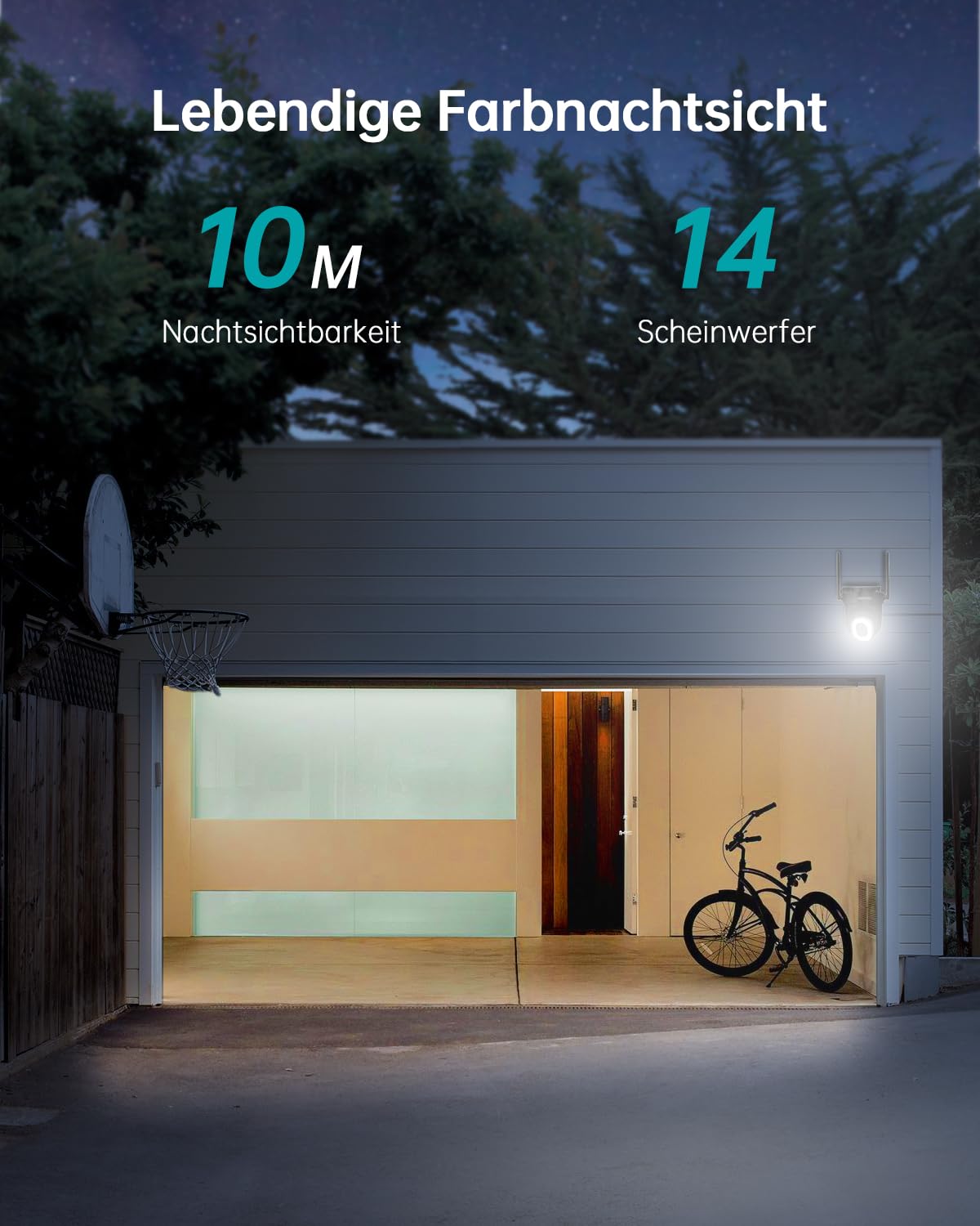 Überwachungskamera Aussen 5G/2,4GHz WLAN Kamera Überwachung aussen Kabelgebunden, 355°/90° PTZ, 24/7 Aufnahme,Nachtsicht,Cloud-Speicher,KI-Erkennung