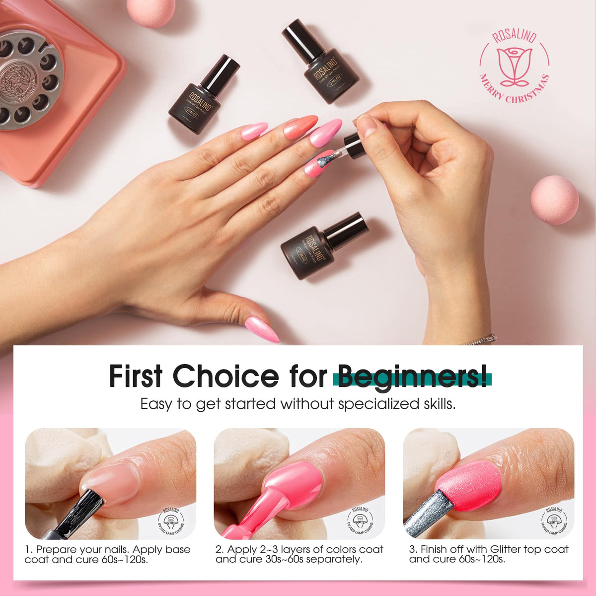 UV Nagellack Set Weiß Rosa Violett Rot Grün Blau Gel