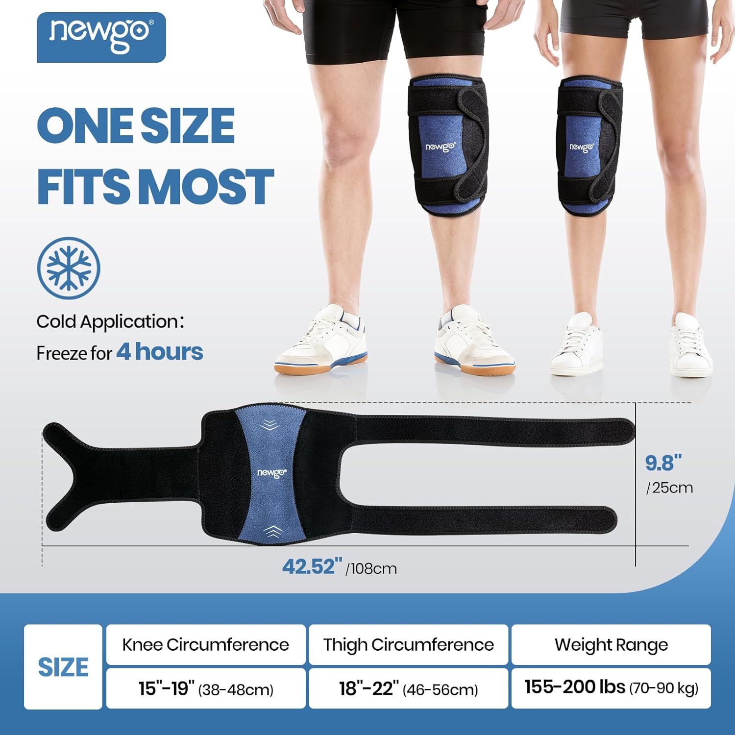 Kühlmanschette Knie, Kühlbeutel Knie, Wiederverwendbare Kühlbandage, Integrierter Eiswürfelform, Lang Anhaltende Kühlung, Gel-Kühlende Kniebandage Bei Schmerzen, Sportverletzungen Und Operation