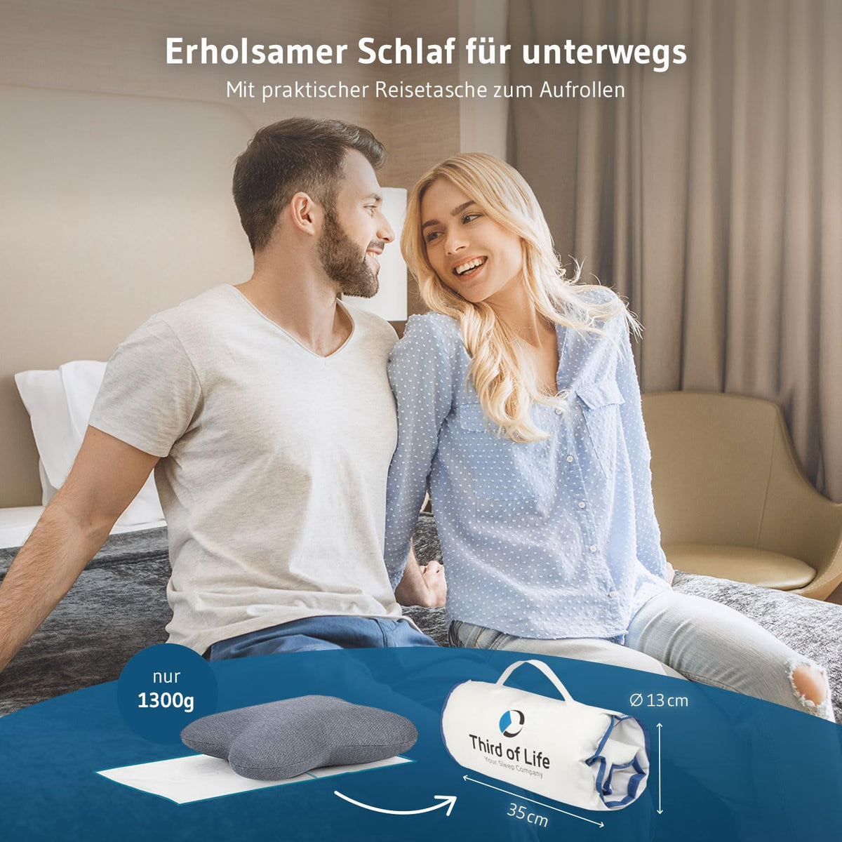 Seitenschläferkissen / Schmetterlingskissen mit Thermo Bezug
