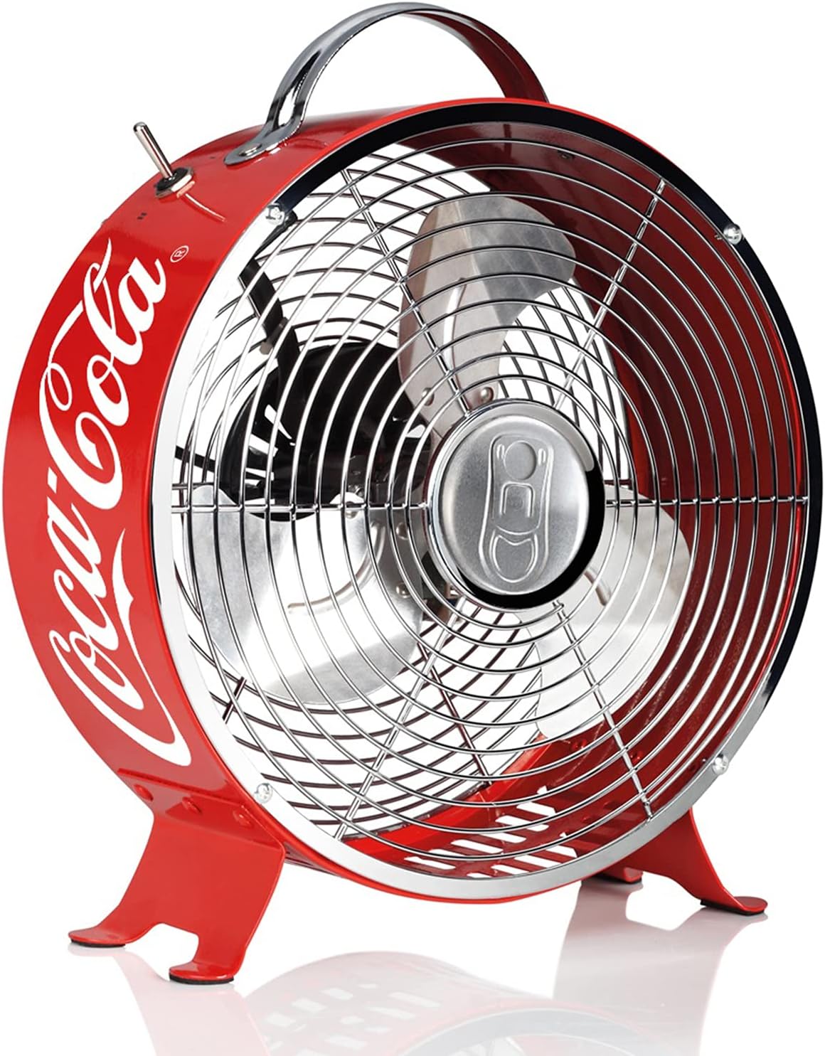 Coca Cola Vintage Ventilator | Mini Ventilator leise, perfekt für Zuhause & Büro | Bodenventilator in Rot im Retro Design