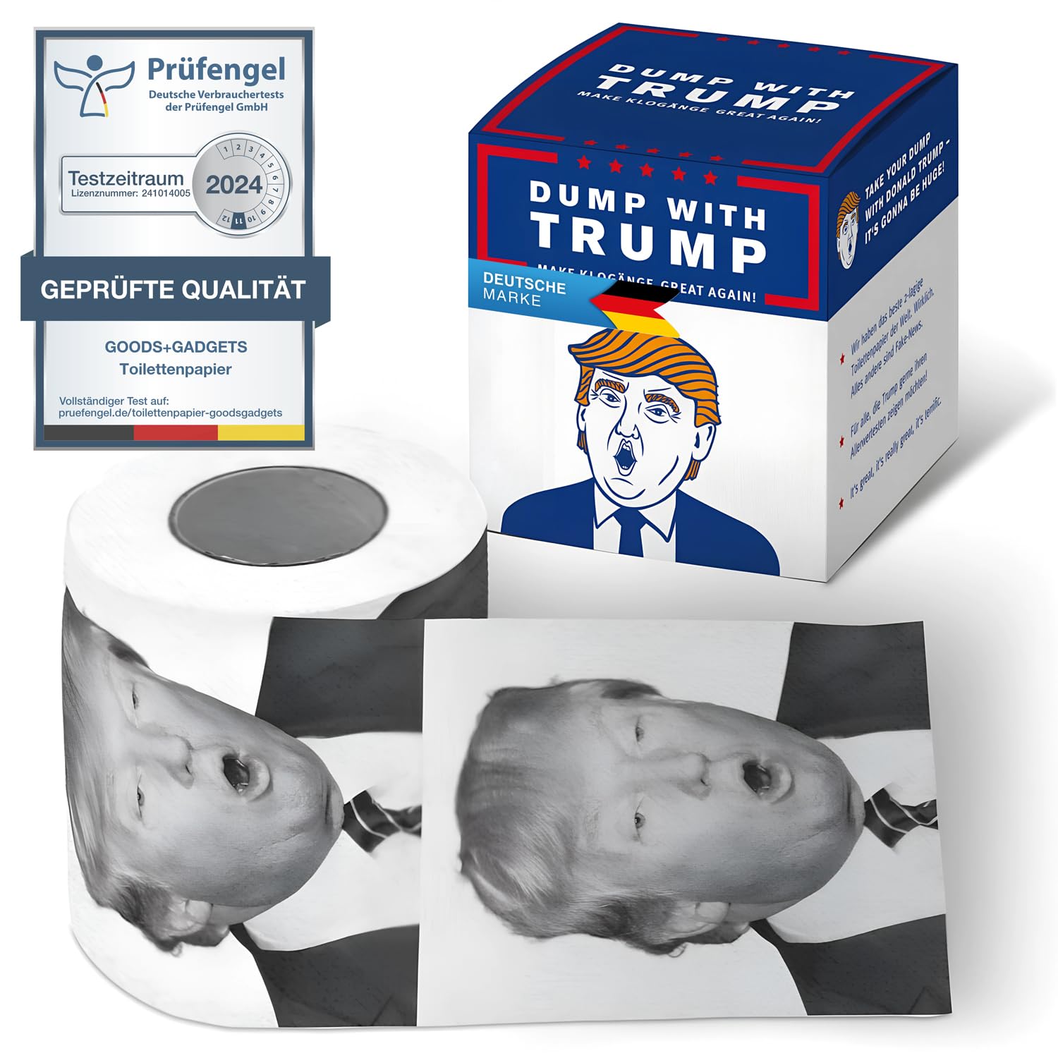 Lustiges Toilettenpapier - Trump / Kamasutra - Die größten Witze - Mehr Humor kann man auf dem Klo nicht bekommen