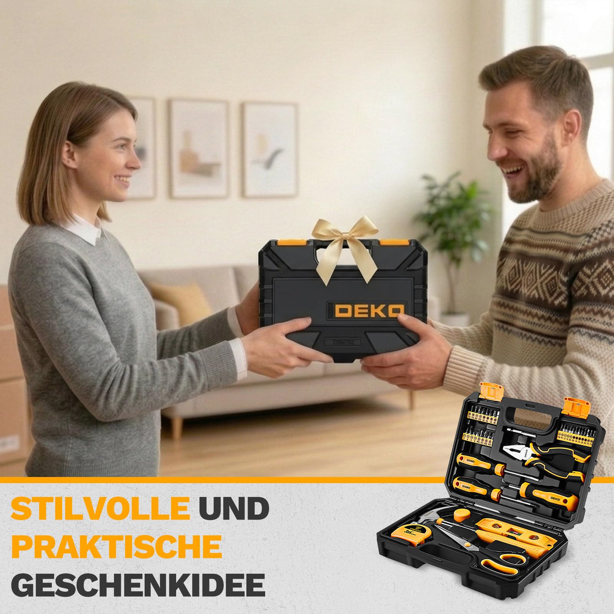 Werkzeugkoffer Werkzeugkasten Werkzeug Koffer Werkzeugset　Werkzeugbox：DEKOPRO　Werkzeugkiste Bestückt　42-tlg.　Universal Komplett mit Werkzeuge Handwerkzeug　－ für Frauen zum Haushalt Werkstatt DIY