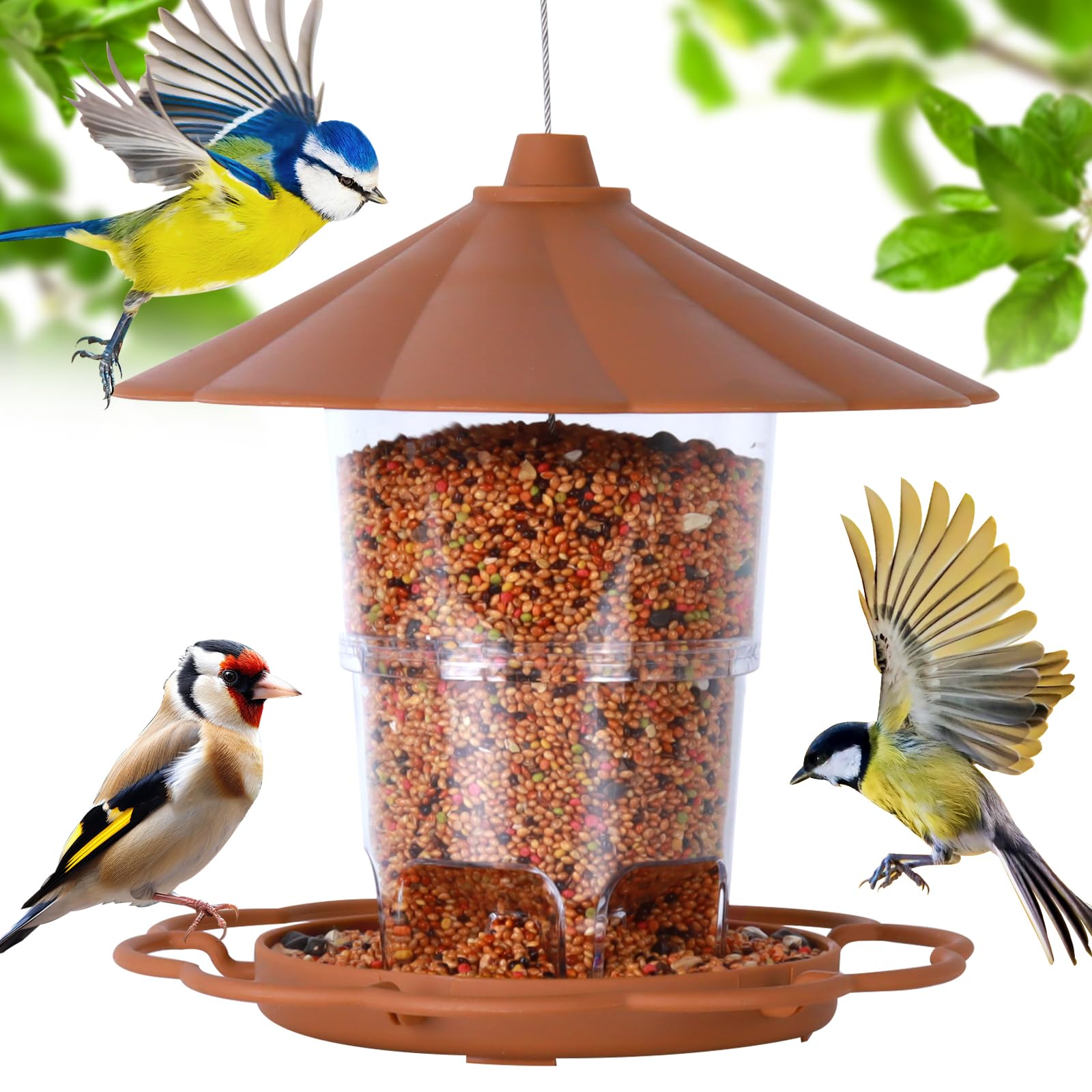 Hängendes Vogelhäuschen, 820 ml Faltbarer Hängevogelhäuschen, Vogelhäuschen zum aufhängen, Wetterfest, Plastikfütterungshaus für Vögel, Geeignet für Balkon, Garten