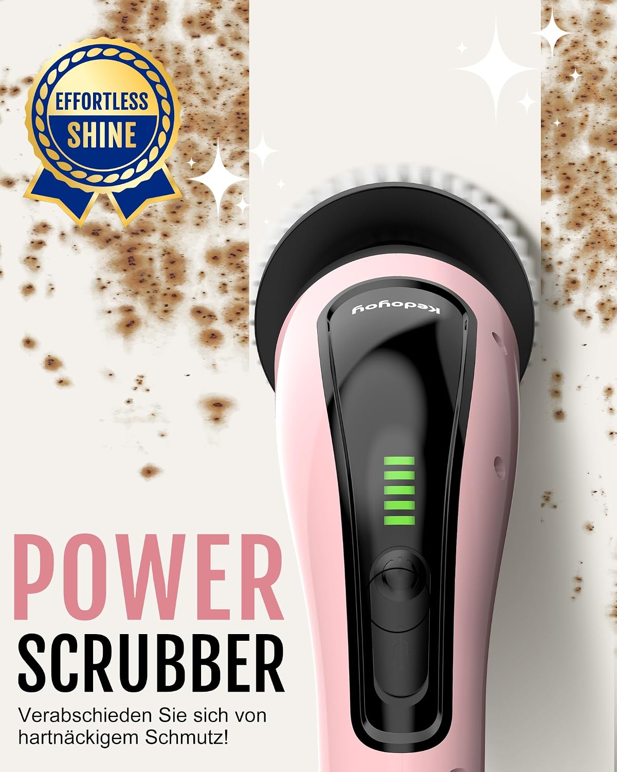 Elektrische Reinigungsbürste, 8 in 1 Electric Cleaning Brush | mit austauschbaren Bohrbürstenköpfen, Wanne mopSet, Elektrische Putzbürste mit Verstellbarem Griff für Bad Küche Auto Fußbode