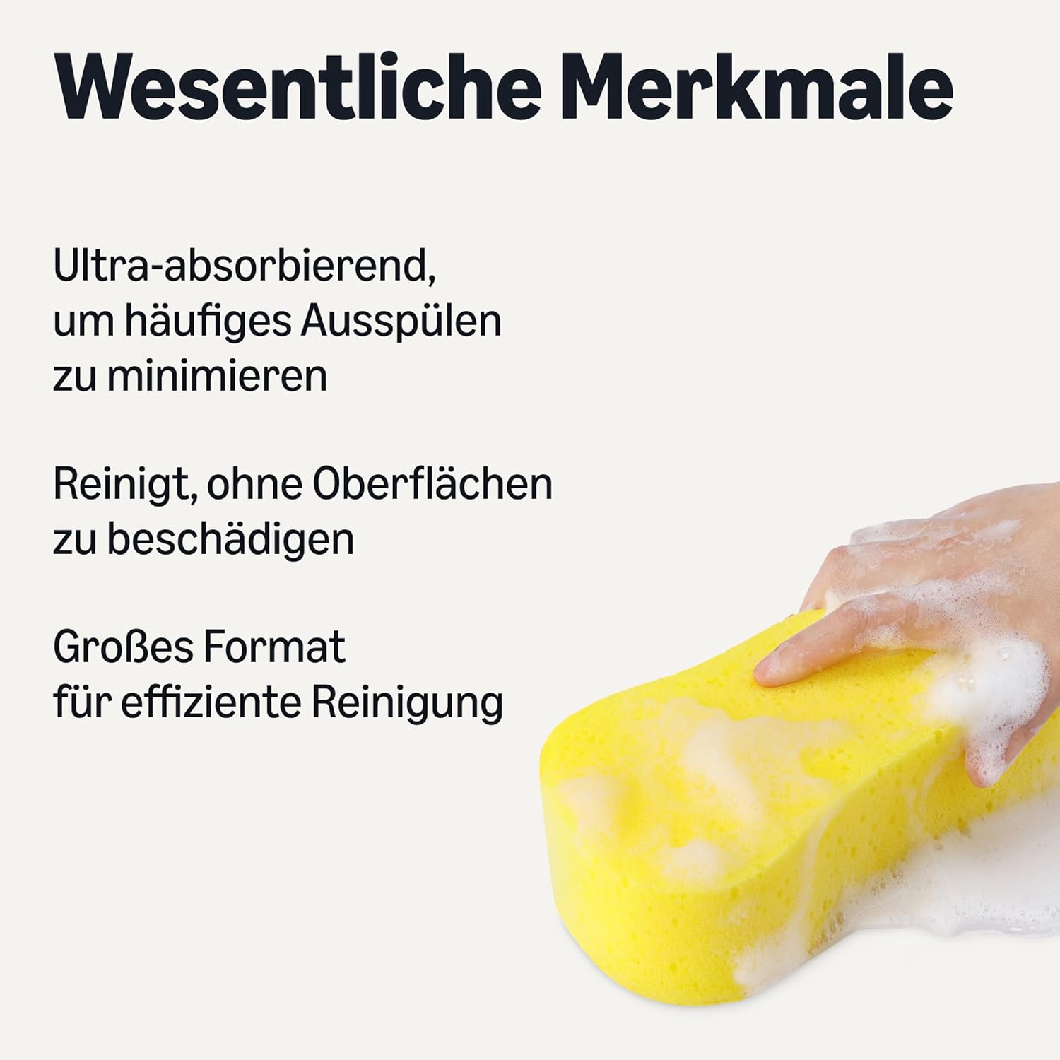 3 x Jumbo-Schwämme für Autoreinigung, -wäsche und Fensterreinigung, gelb, 3 Stück